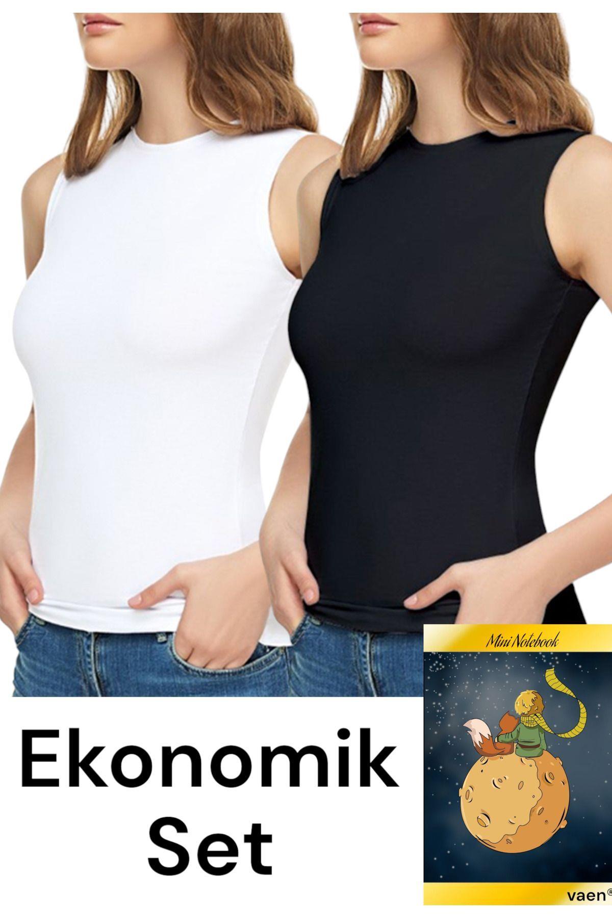 Dilay Kadın Likralı Sıfır Kollu Elastan Bisiklet Yaka Atlet Badi