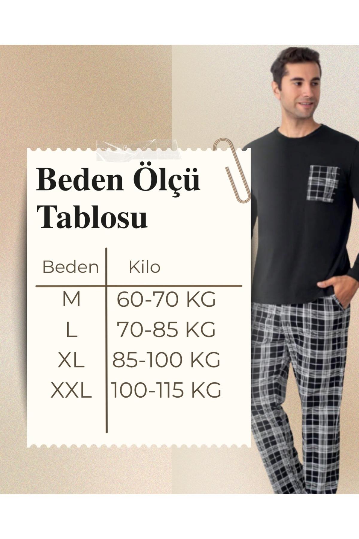ERKEK PAMUKLU BOYDAN DÜĞMELİ PİJAMA TAKIM