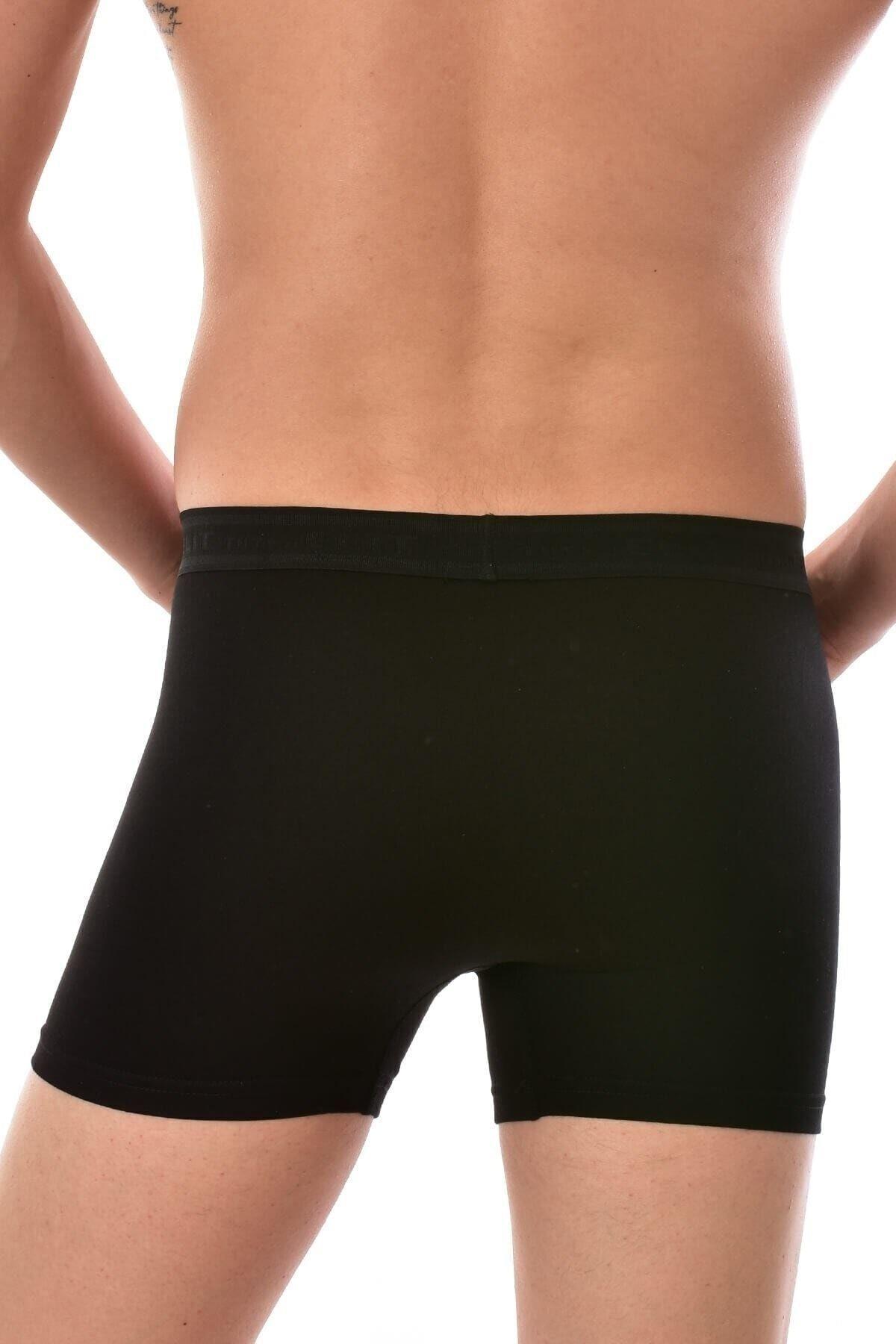 Erkek Siyah 3 Adet Elit Modal Elasthan Boxer  1251