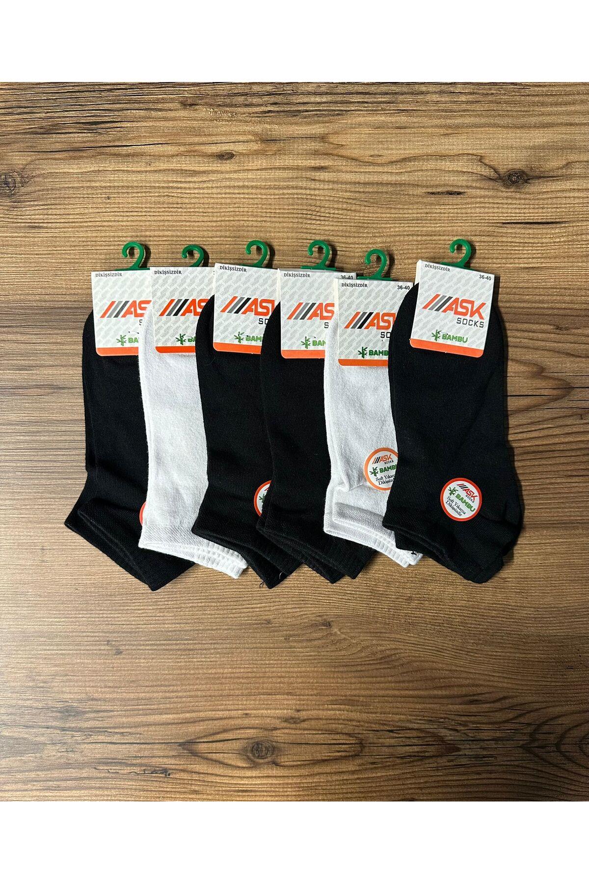 KADIN BAMBU DİKİŞSİZ 6'LI ÇORAP