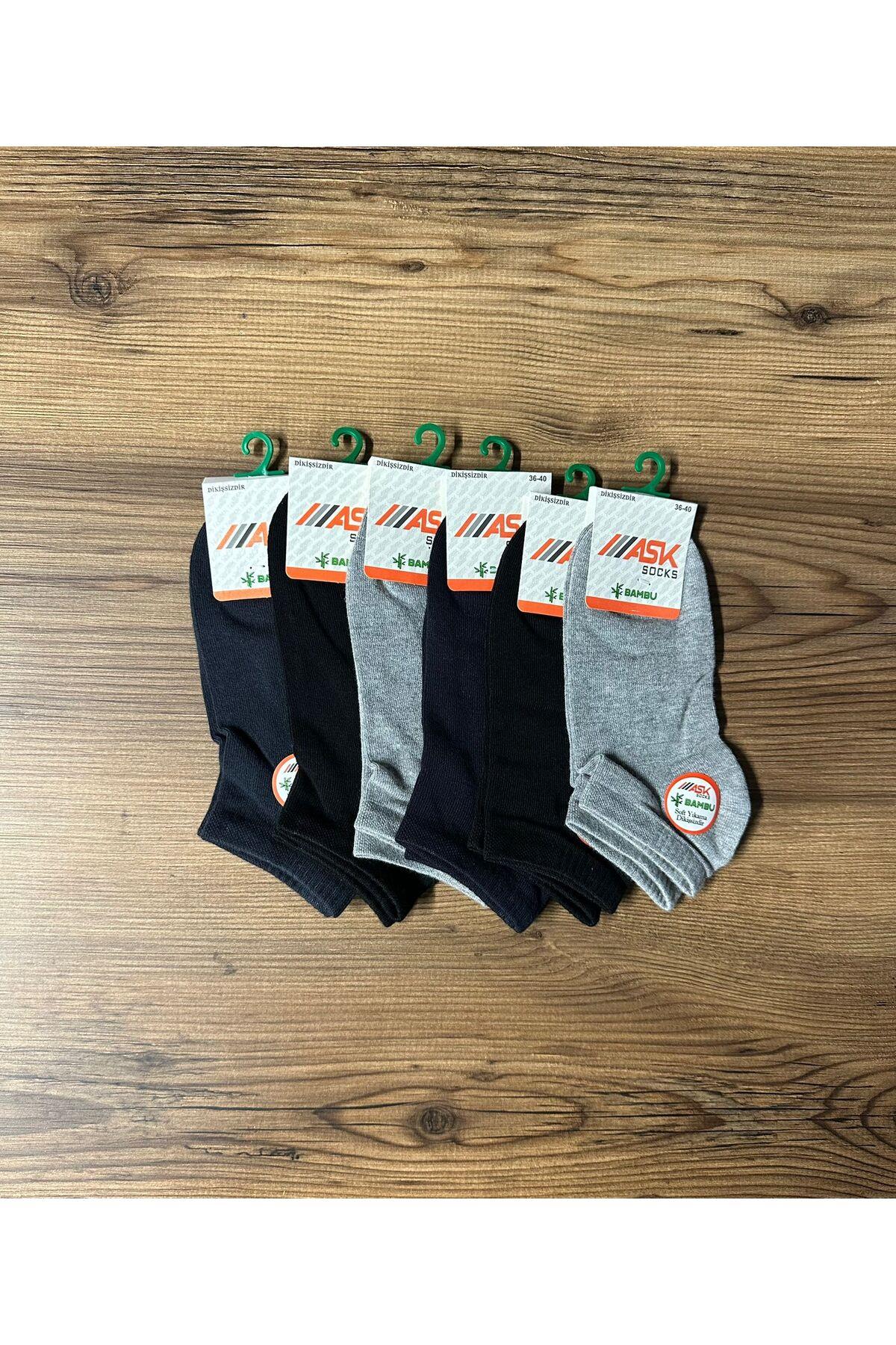 KADIN BAMBU DİKİŞSİZ 6'LI ÇORAP