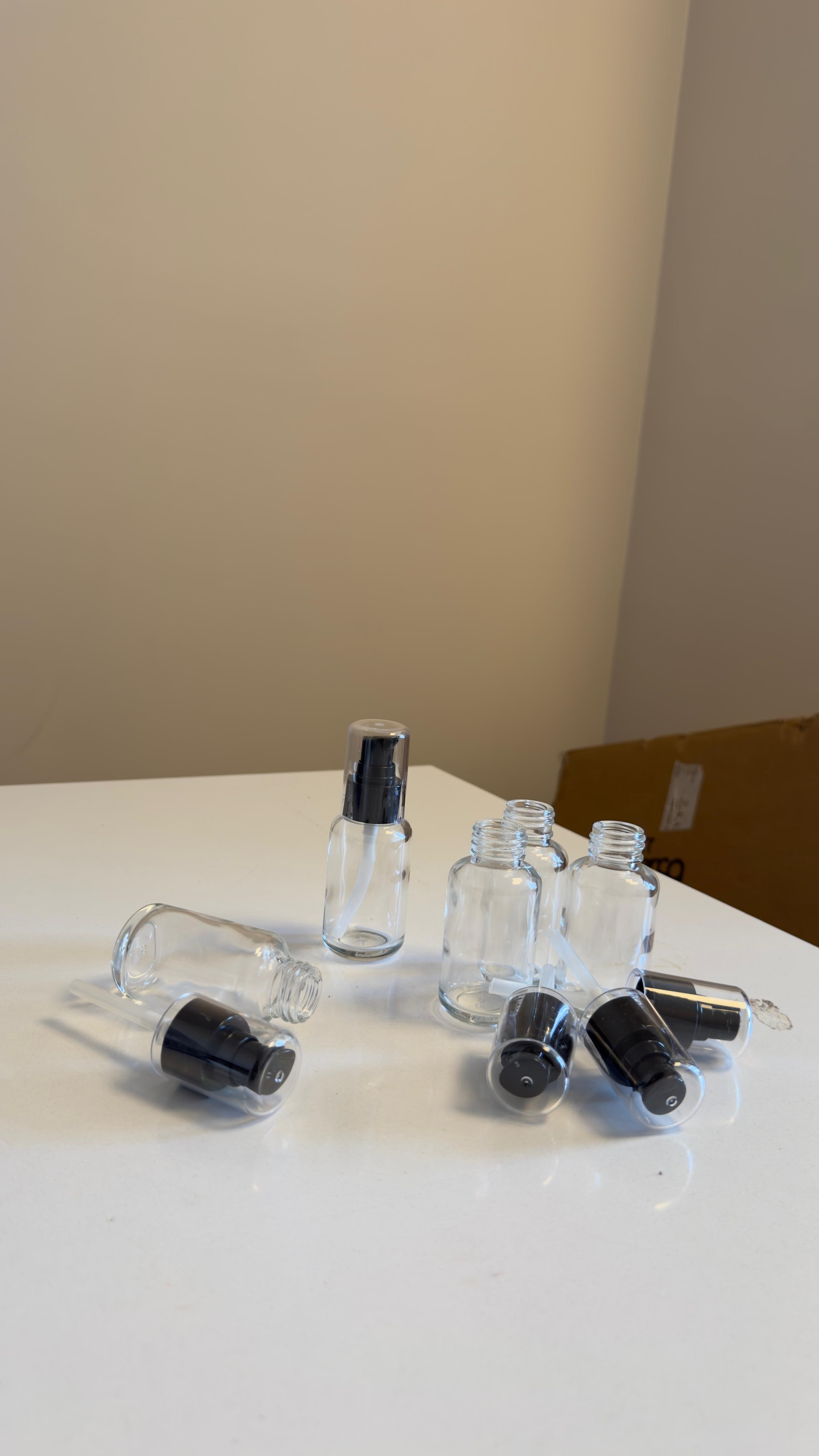 50 ml Losyon Kapak Round Cam Şişe (5 Adet) 