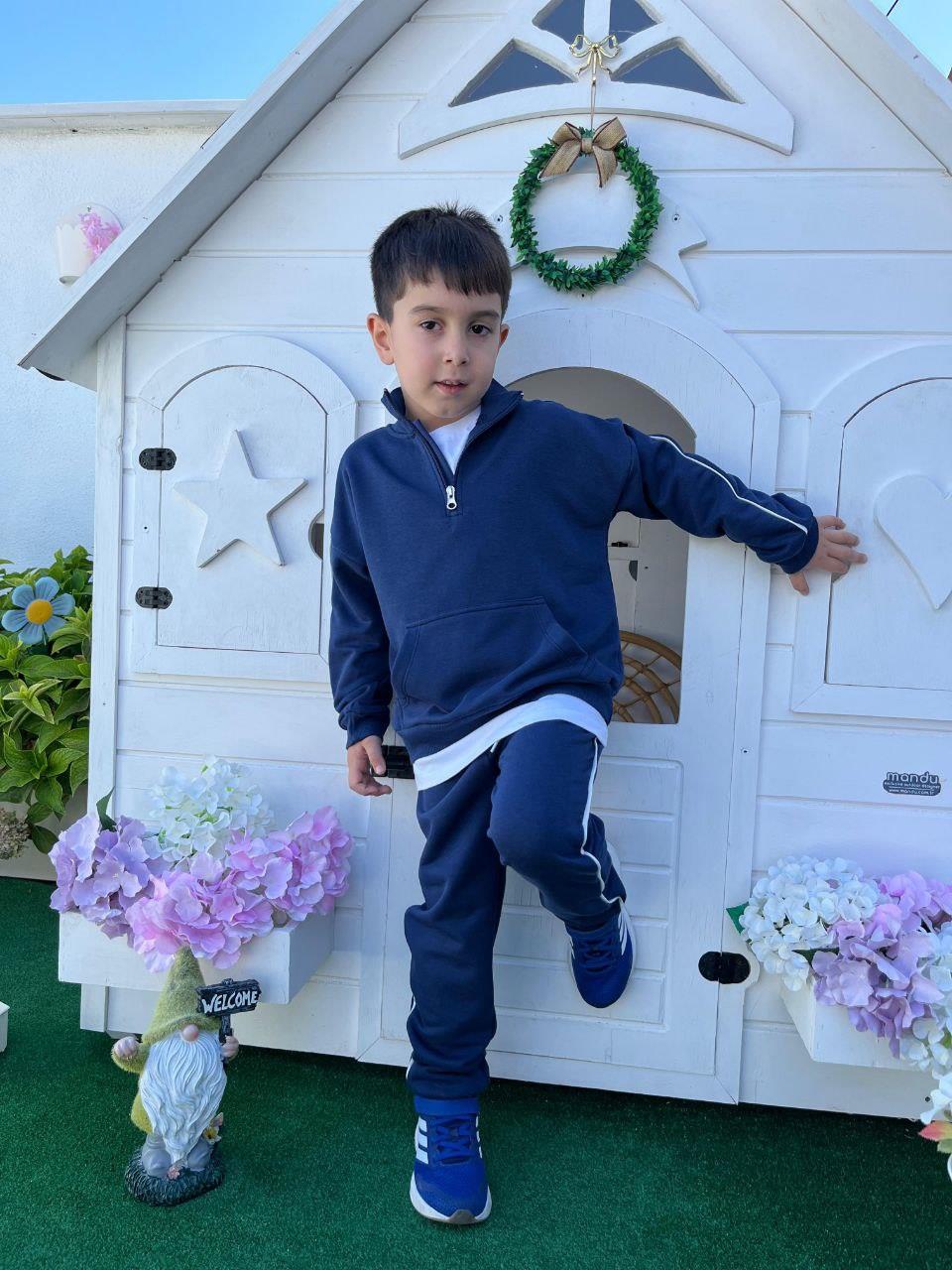 %100 PAMUK ÇOCUK EŞOFMAN TAKIMI MAVİ