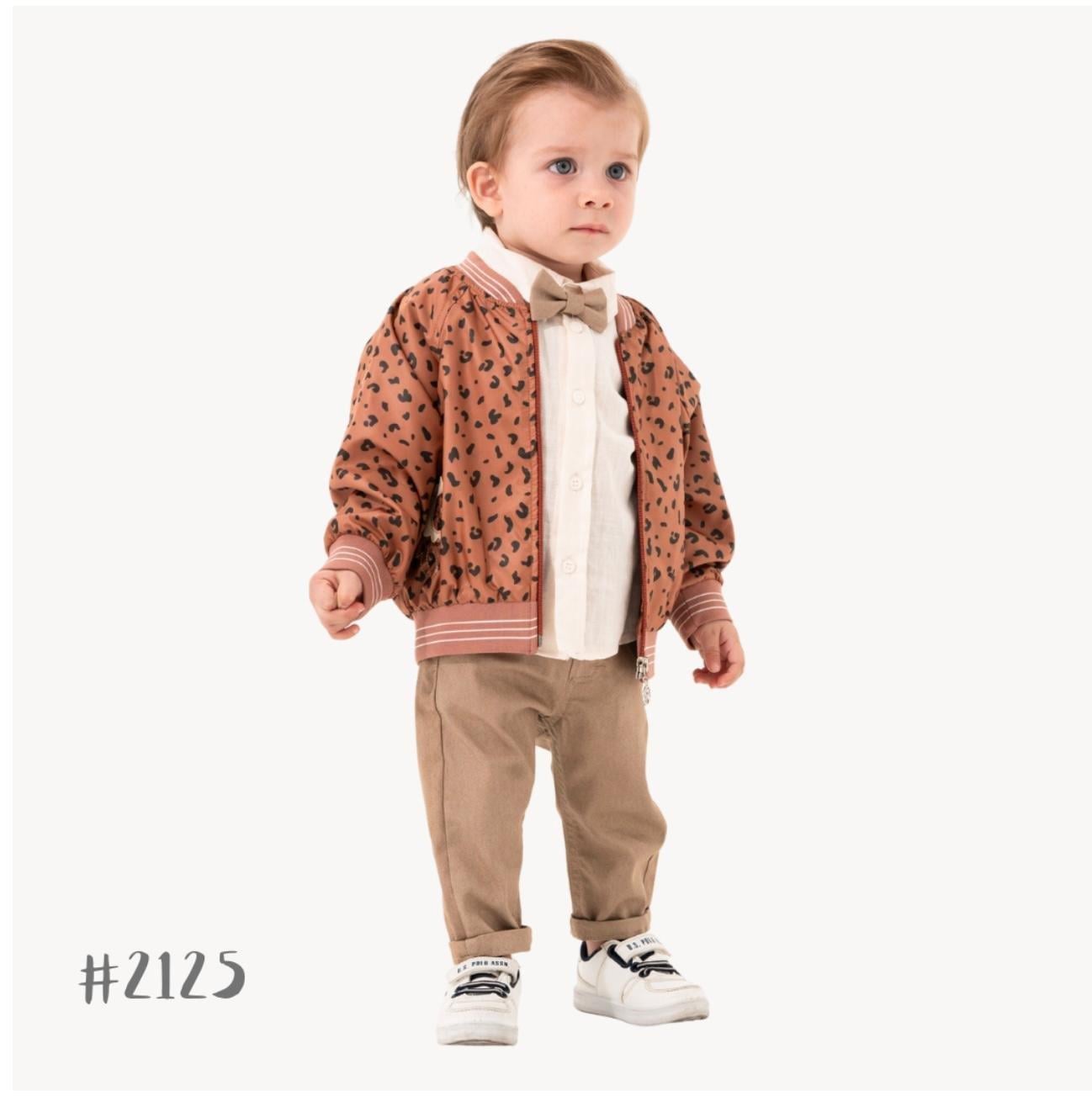 ERKEK BEBEK KAHVE LEOPAR 3 LÜ TAKIM