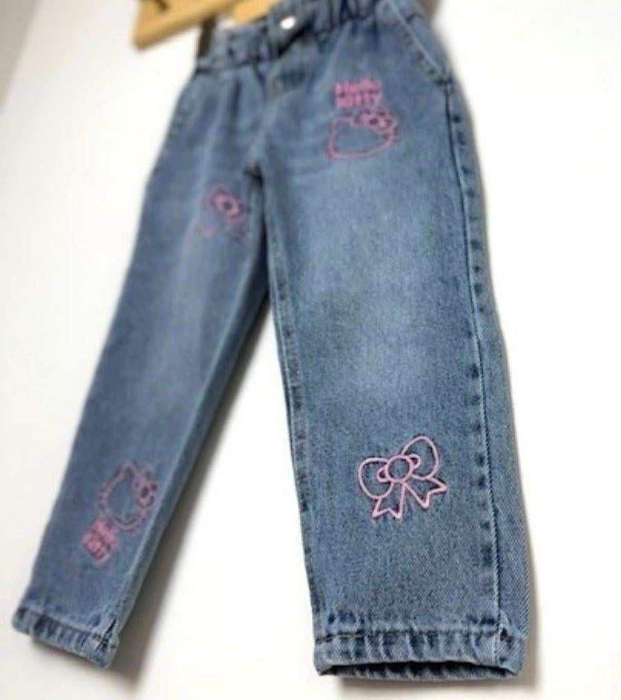 HELLO KITTY NAKIŞLI KOT PANTOLON