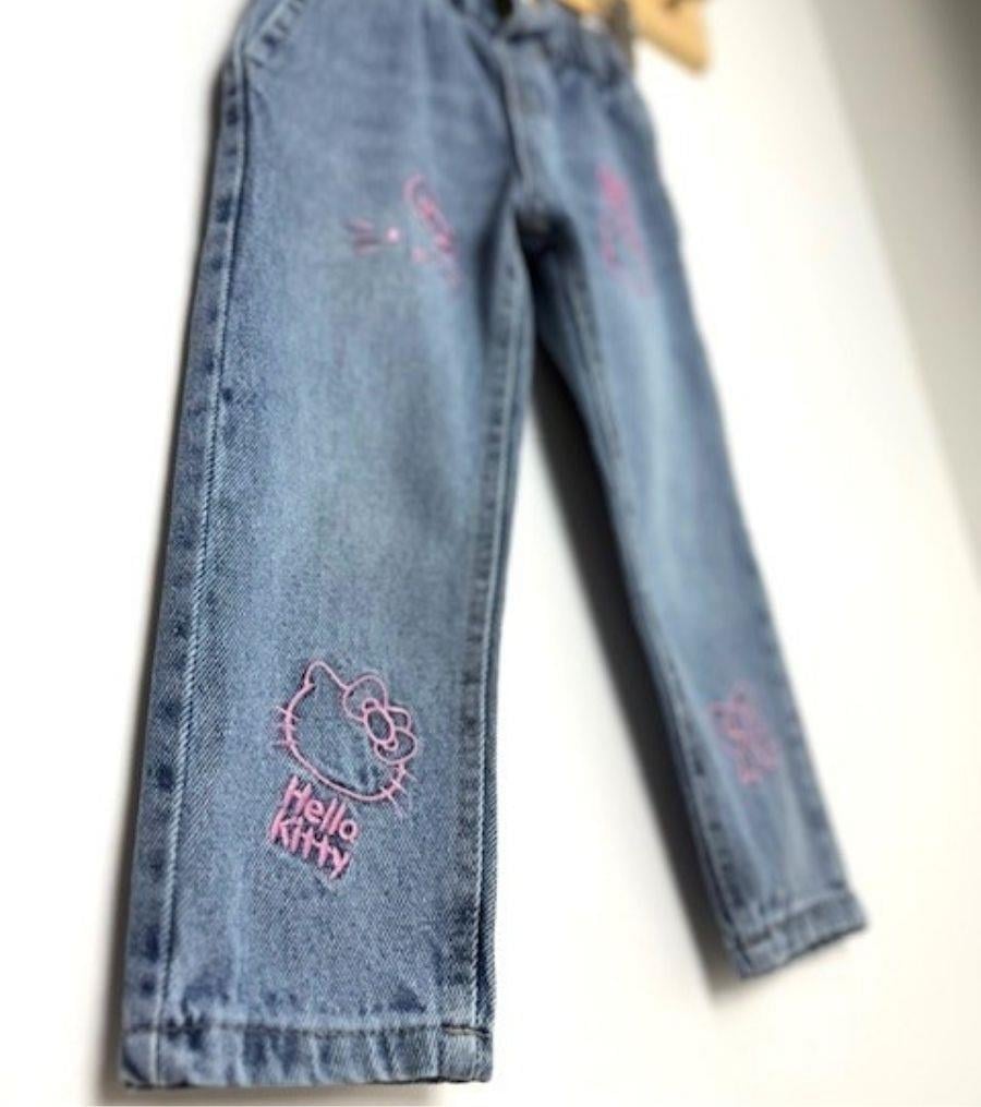 HELLO KITTY NAKIŞLI KOT PANTOLON