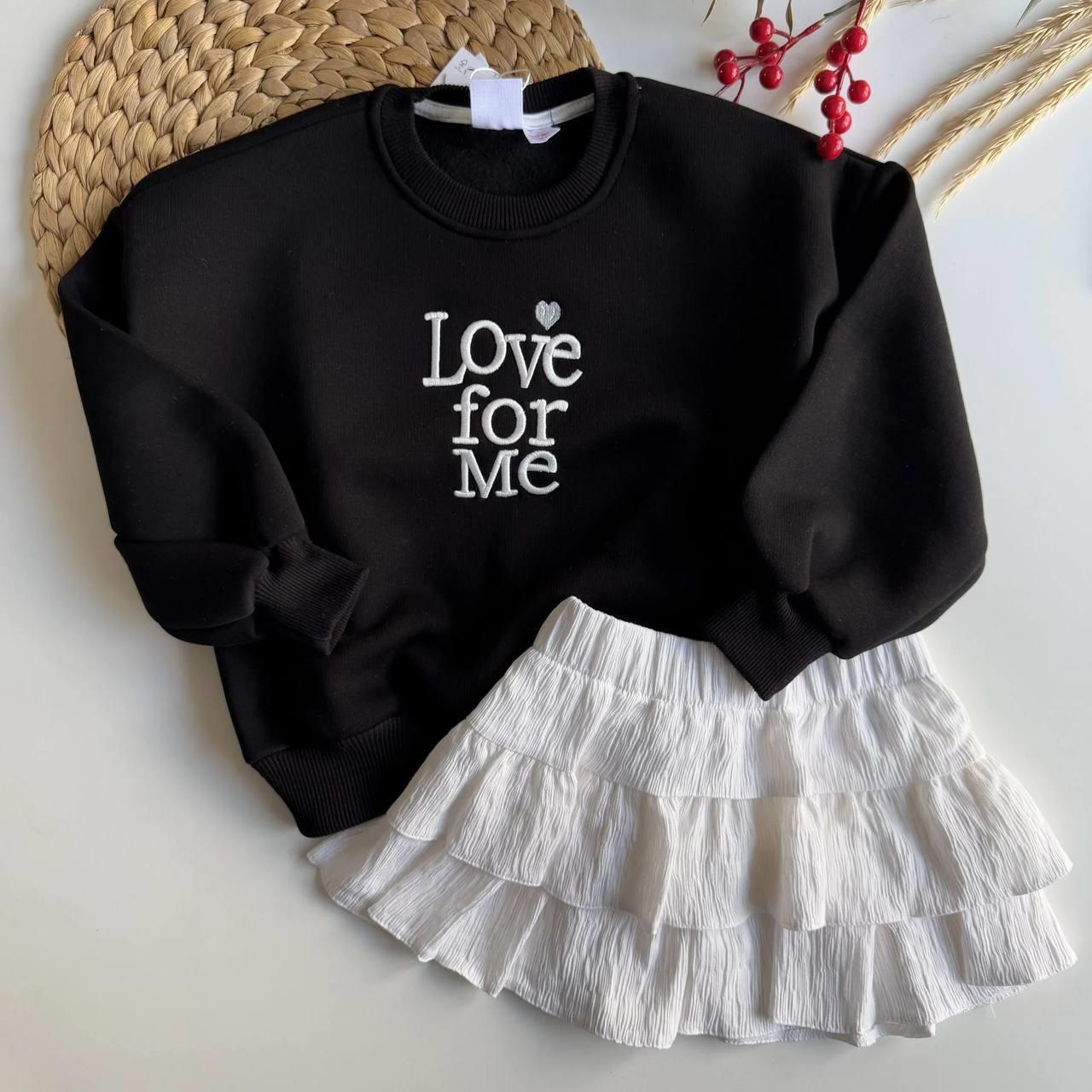 LOVE KIZ ÇOCUK ETEKLİ TAKIM