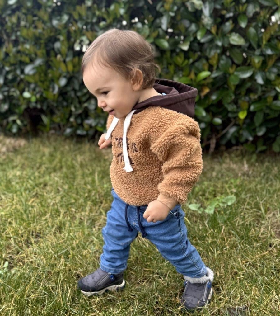 Peluş Kapüşonlu Teddy Sweatshirt 