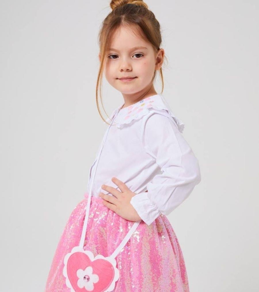 PEMBE PULLU ETEKLİ ÇANTALI TAKIM