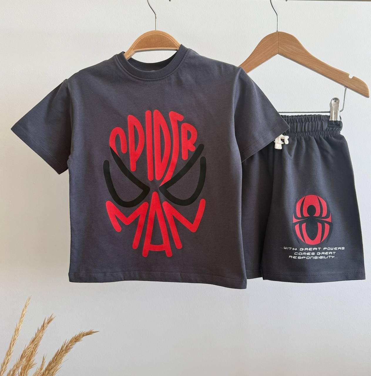 Spider Baskılı Takım Gri 2-8 yaş