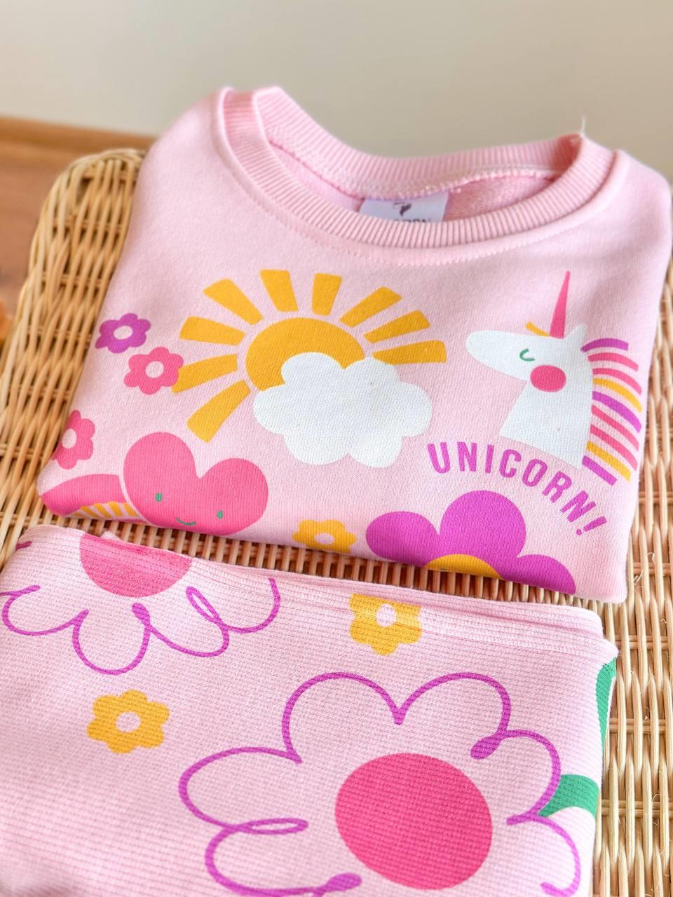 UNICORN PEMBE KIZ ÇOCUK TAKIM