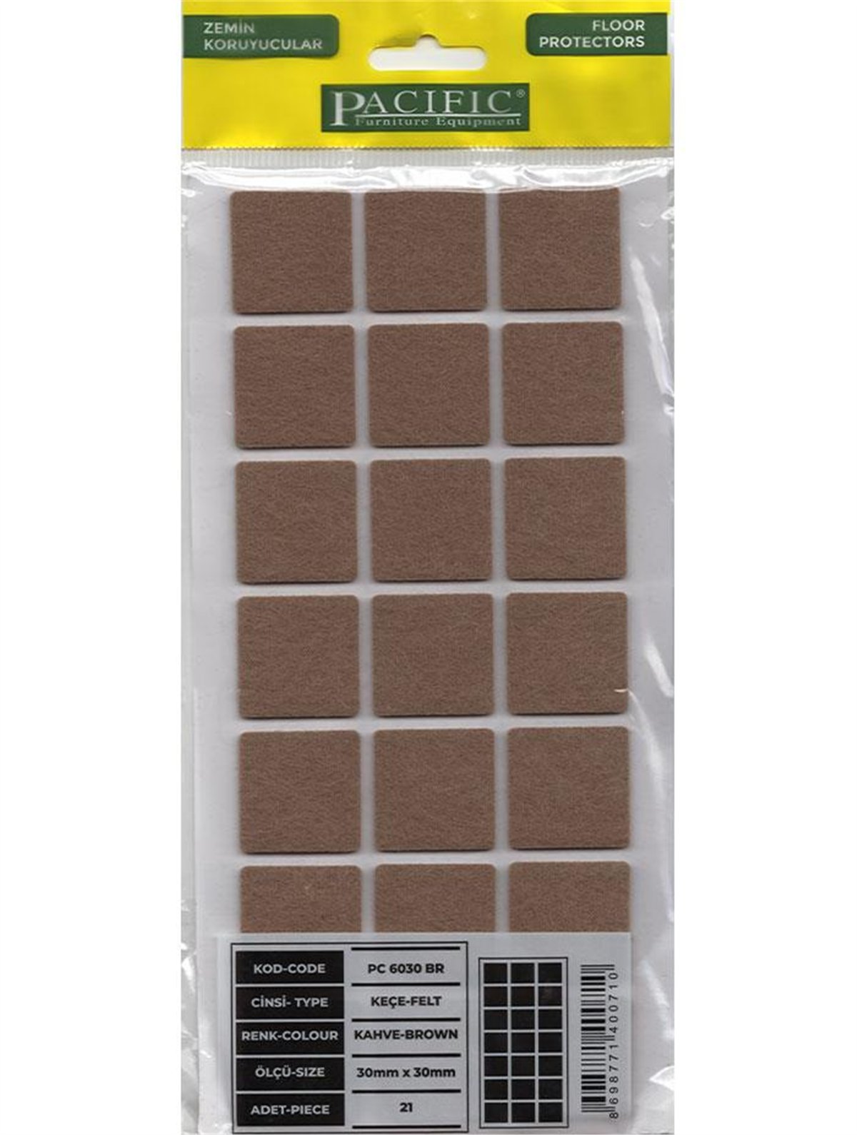 30x30mm Kahverengi Keçe Zemin Koruyucu