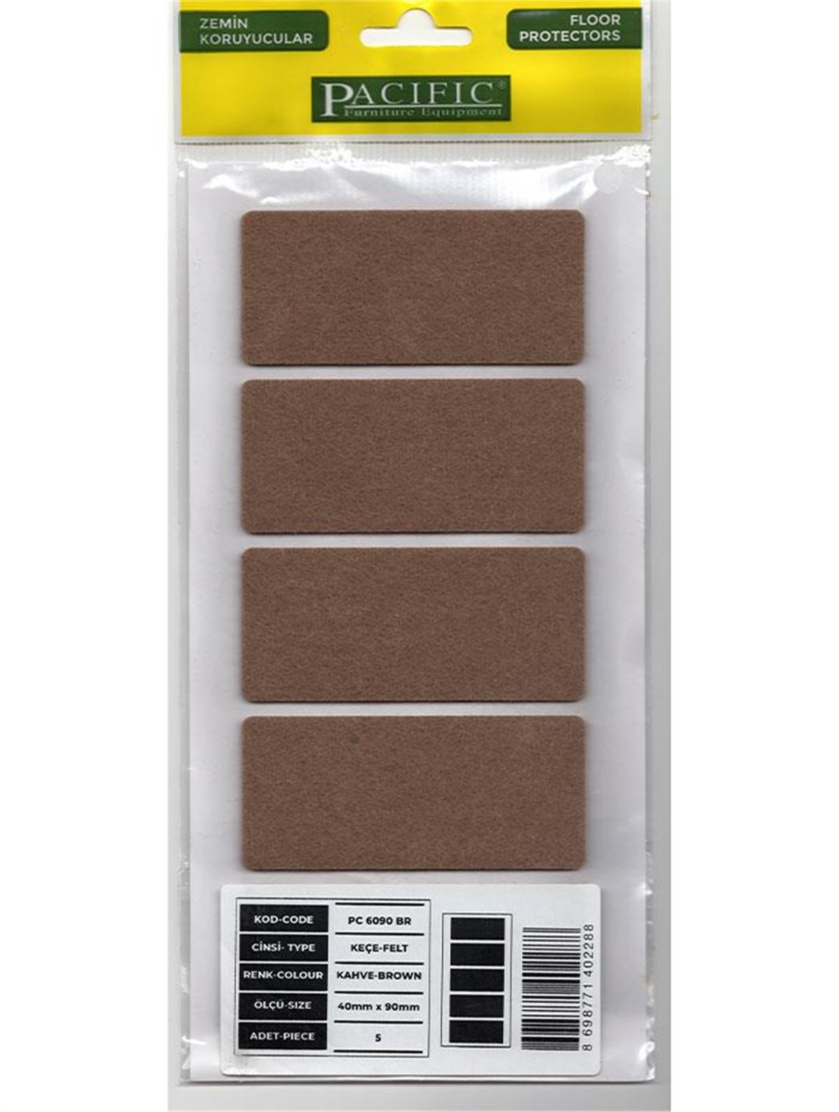 40x90mm Kahverengi Keçe Zemin Koruyucu