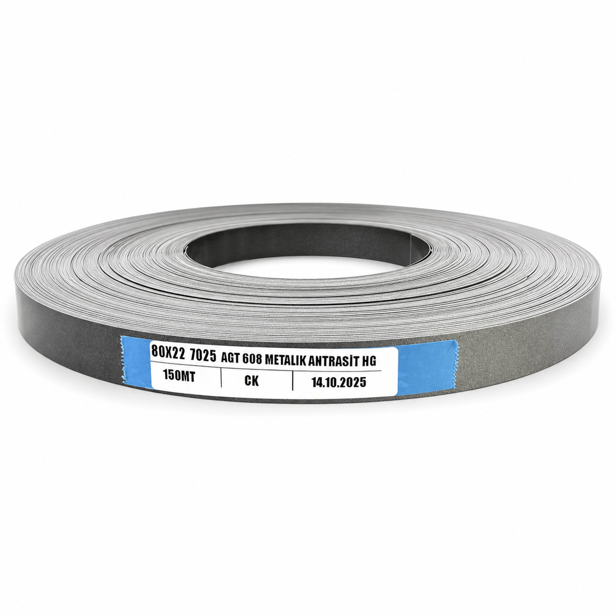 KENAR BANDI PVC 0,8MM 22MM METALİK ANTRASİT AGT 60