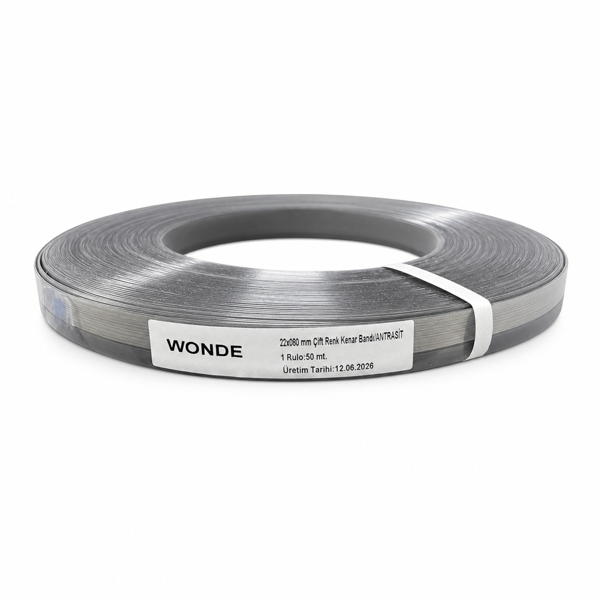 NUGA  KENAR BANDI PVC 080*22 ÇİFT RENK ANTRASİT