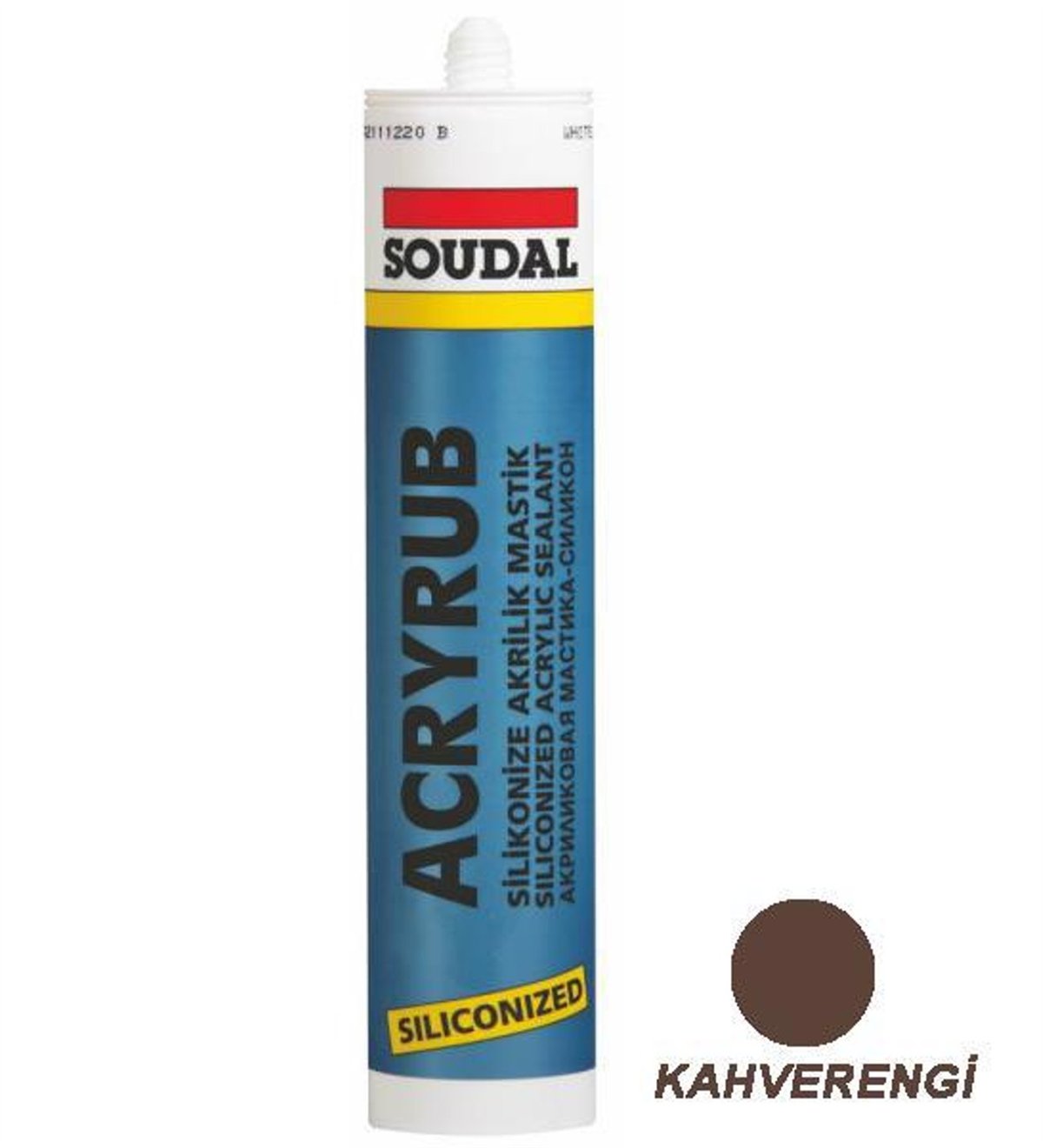SOUDAL ACRYRUB SİLİKONİZE MASTİK 500 GR KAHVERENGİ