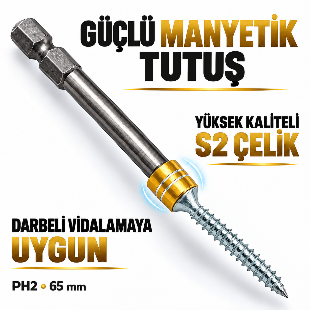 Vosco PH2 65 mm Mıknatıslı Yıldız Vidalama Ucu (1 ADET)