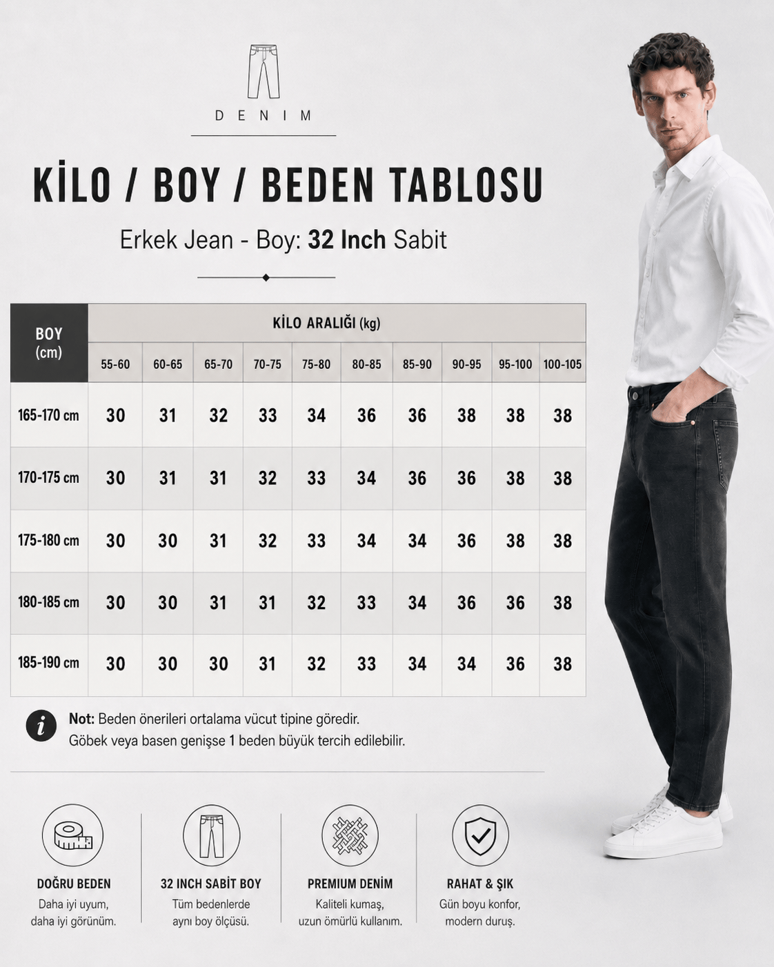 Erkek Regular Fit Boru Paça Esnek Likralı Denim Jeans Kot Pantolon ANDREAS
