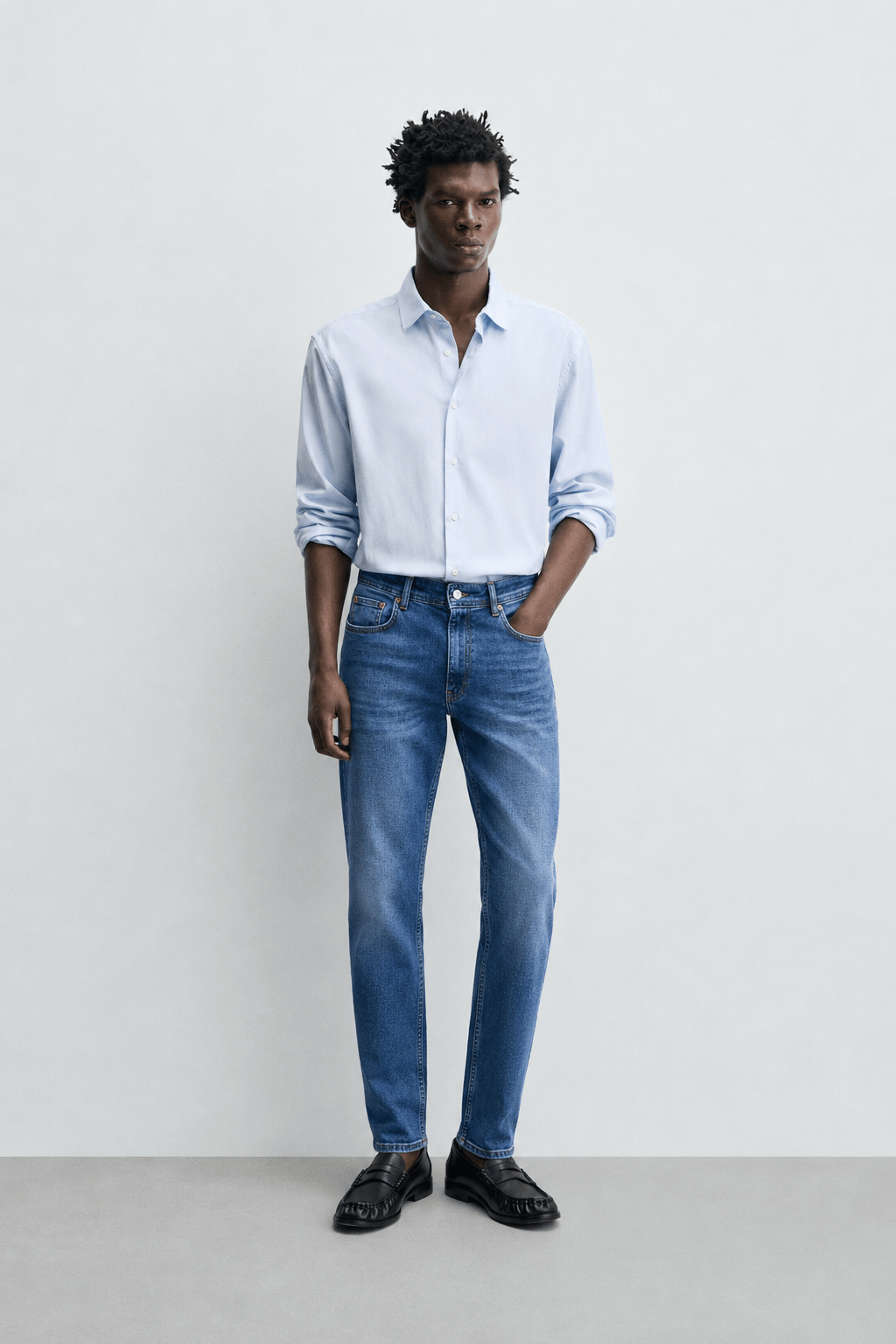 Erkek Regular Fit Boru Paça Esnek Likralı Denim Jeans Kot Pantolon ANDREAS