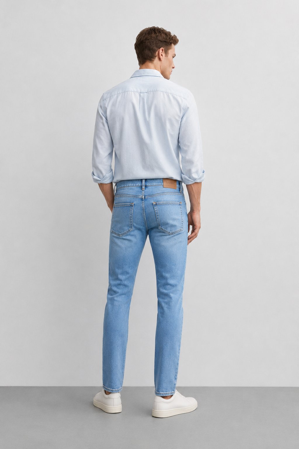 Erkek Regular Fit Boru Paça Esnek Likralı Denim Jeans Kot Pantolon ANDREAS5