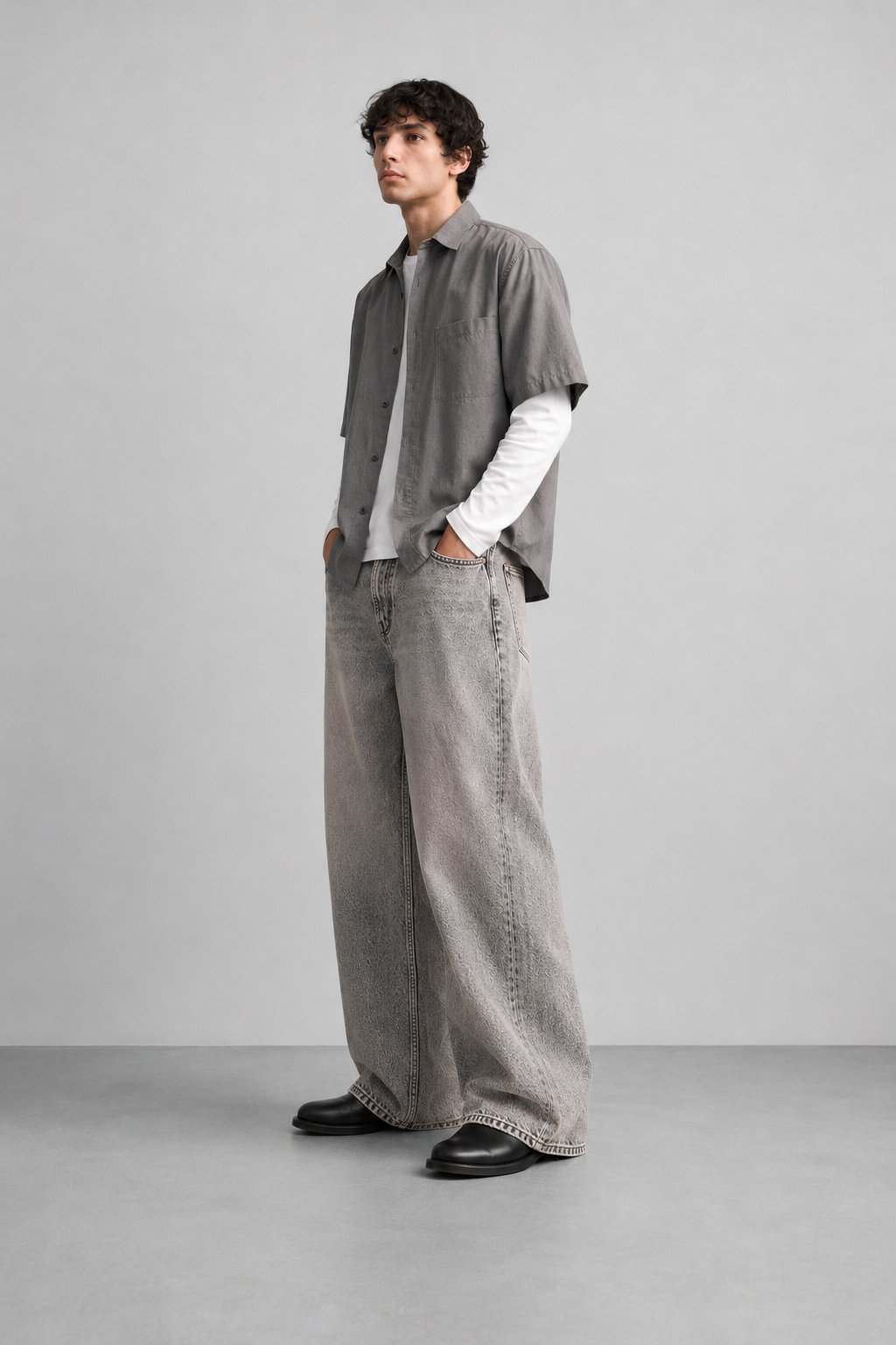 Erkek Super Baggy Jean Pantolon Bol Paça Oversize Kalıp Yıkamalı Denim Kot Pantolon