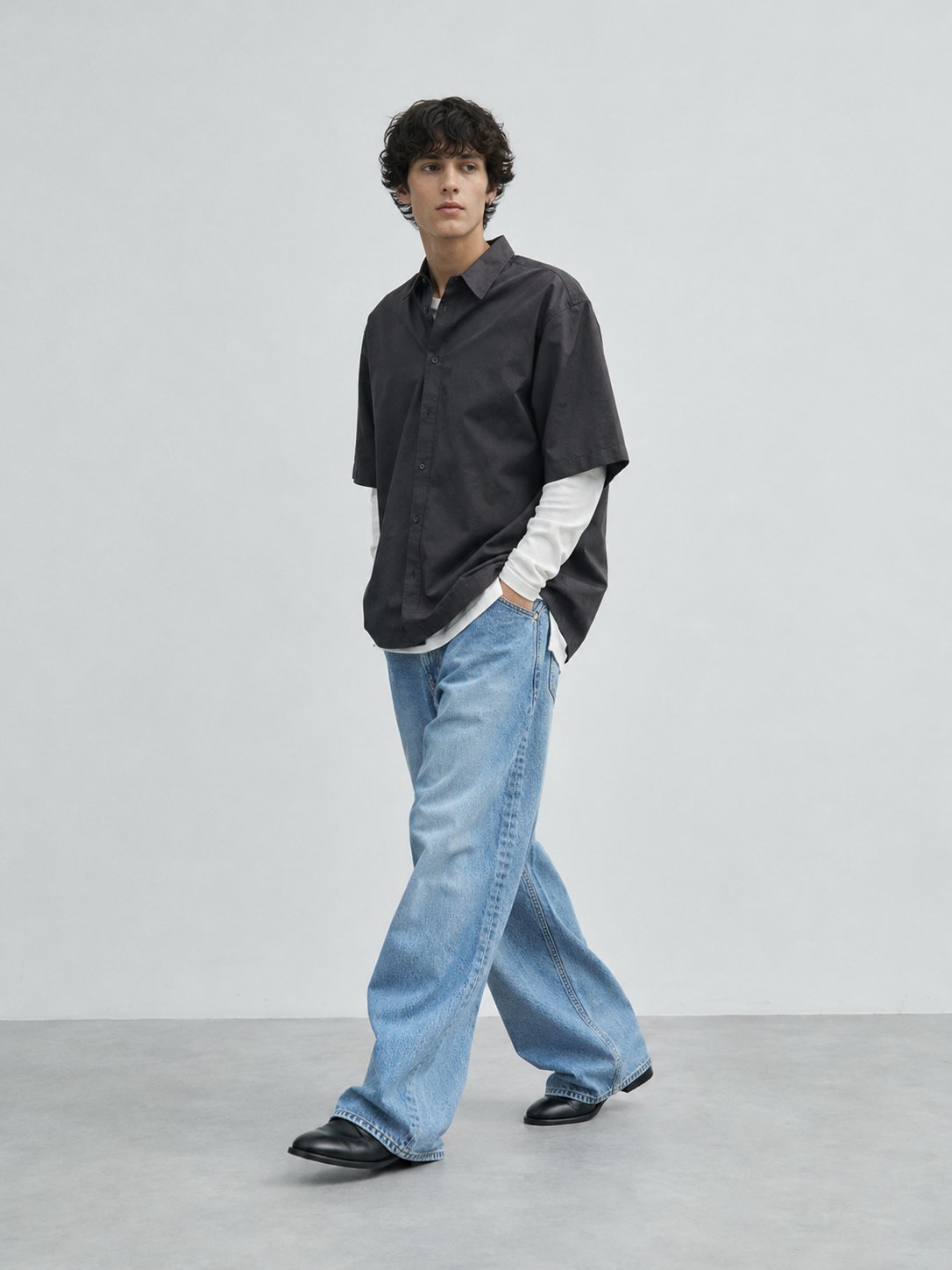 Erkek Super Baggy Jean Pantolon Bol Paça Oversize Kalıp Yıkamalı Denim Kot Pantolon