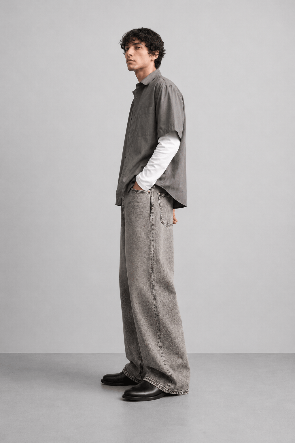 Erkek Super Baggy Jean Pantolon Bol Paça Oversize Kalıp Yıkamalı Denim Kot Pantolon