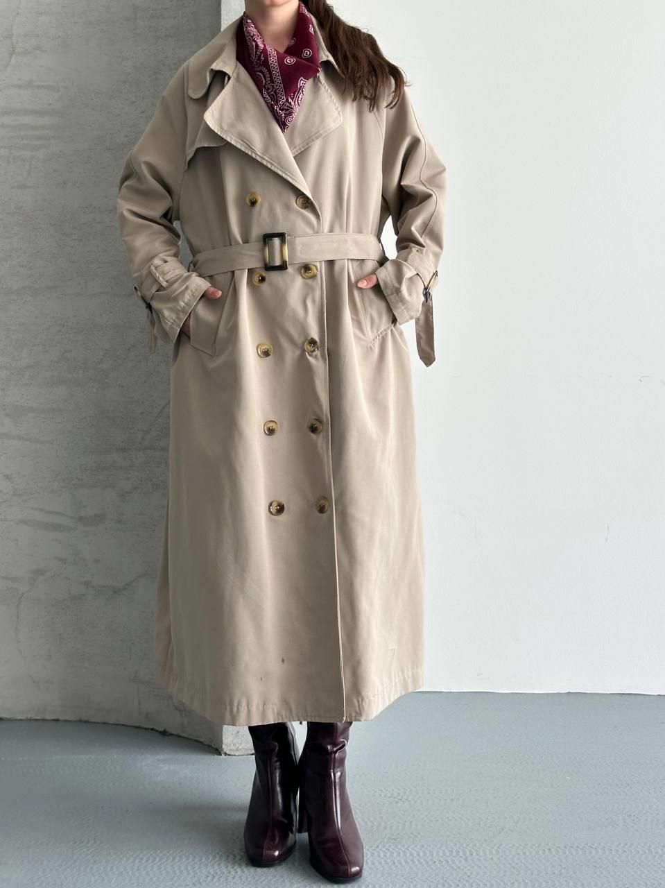 Oversize Uzun Kuşaklı Trençkot