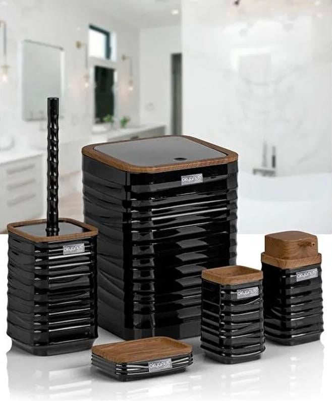  LUNS SİYAH 5'Lİ BANYO SETİ