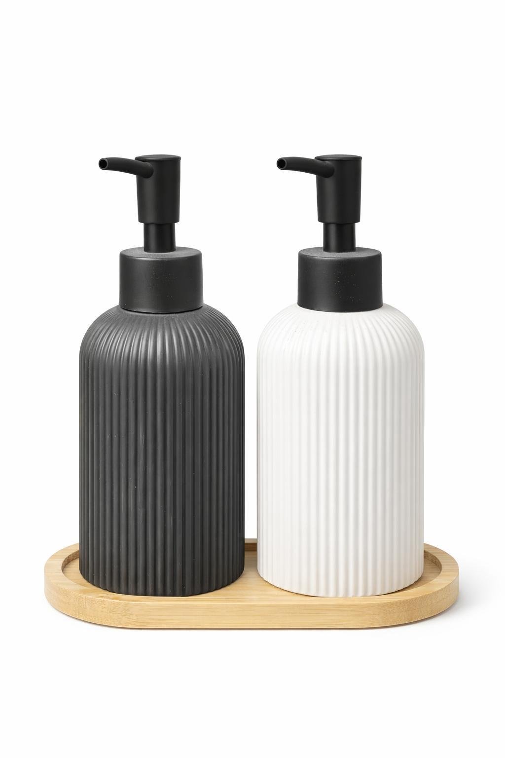 2'Lİ BAMBU STANDLI SIVI SABUNLUK