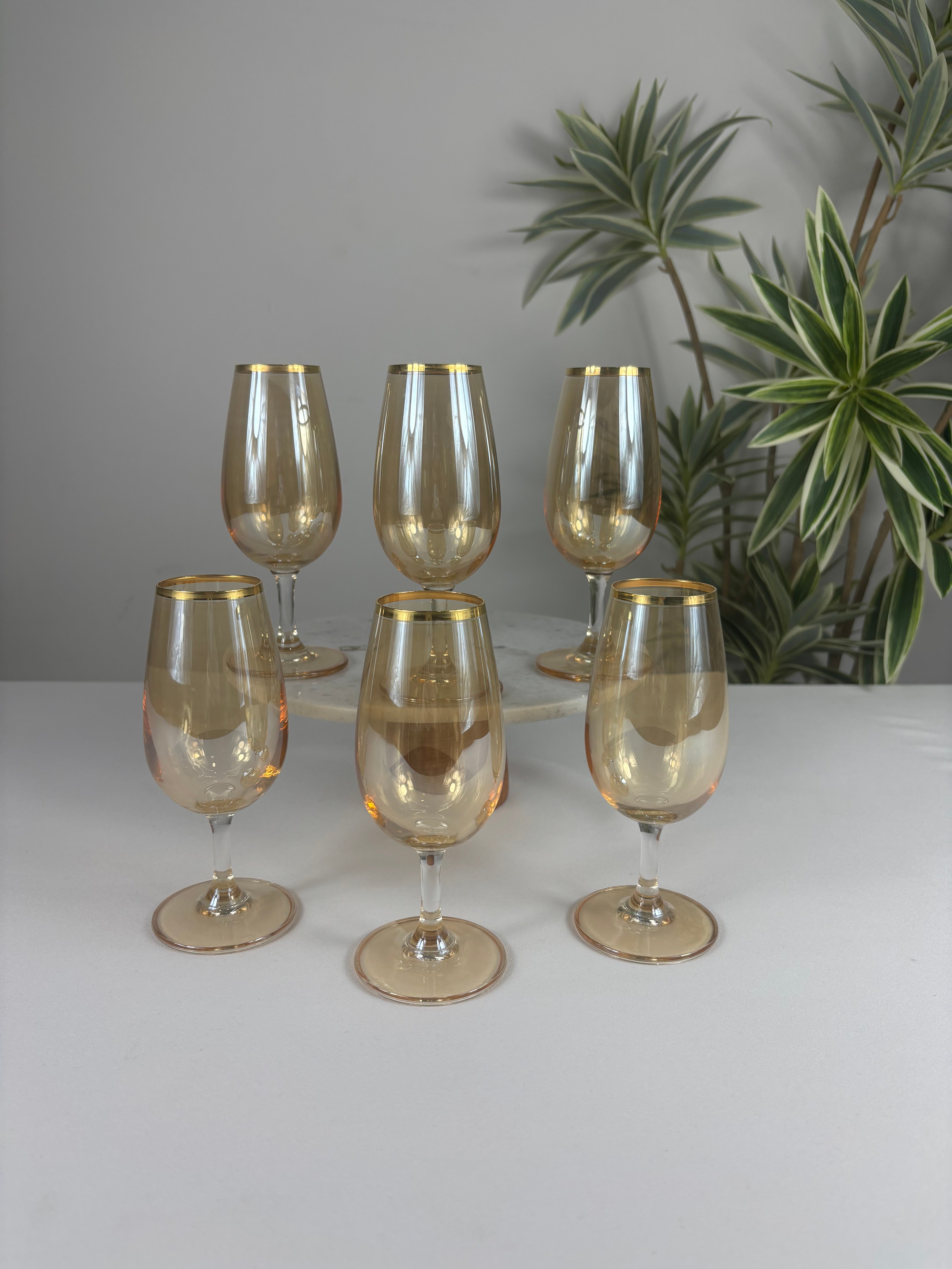 6'LI COLİBRİ AMBER KAHVE YANI BARDAĞI 210ML