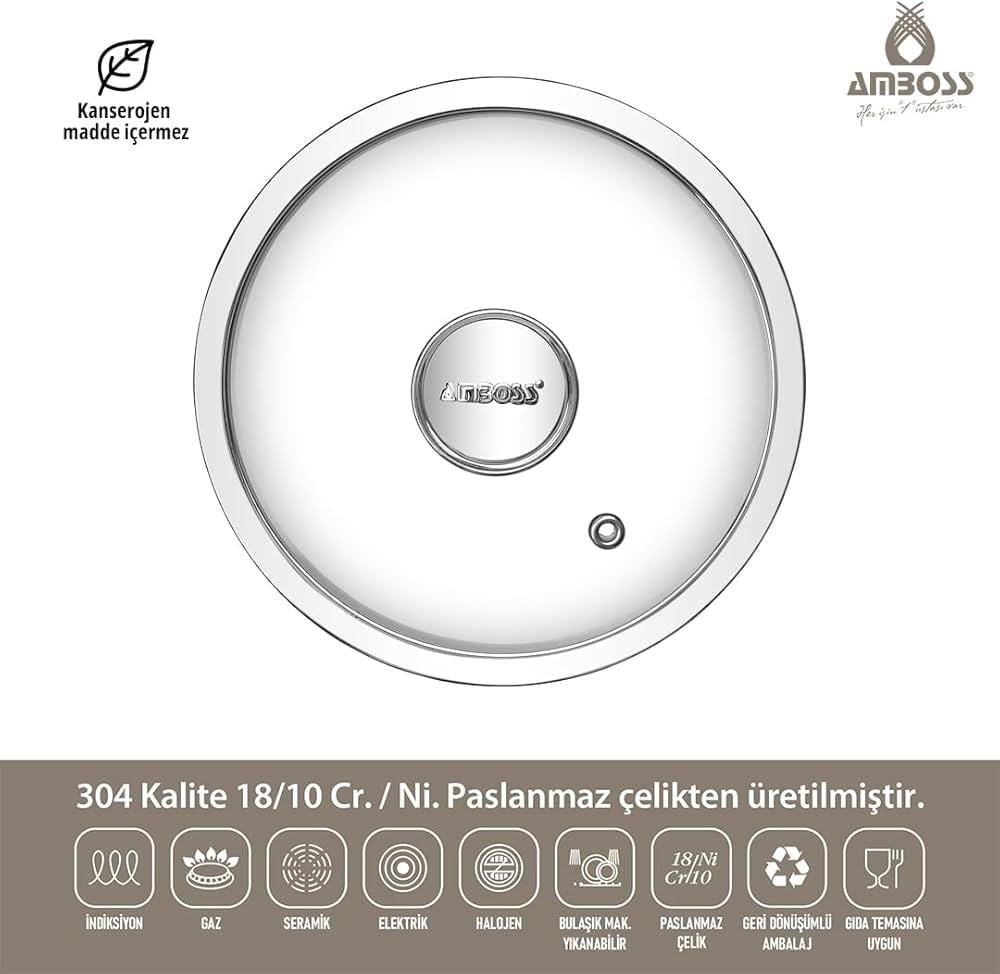 AMBOSS 8 PARÇA ÇELİK TENCERE SETİ