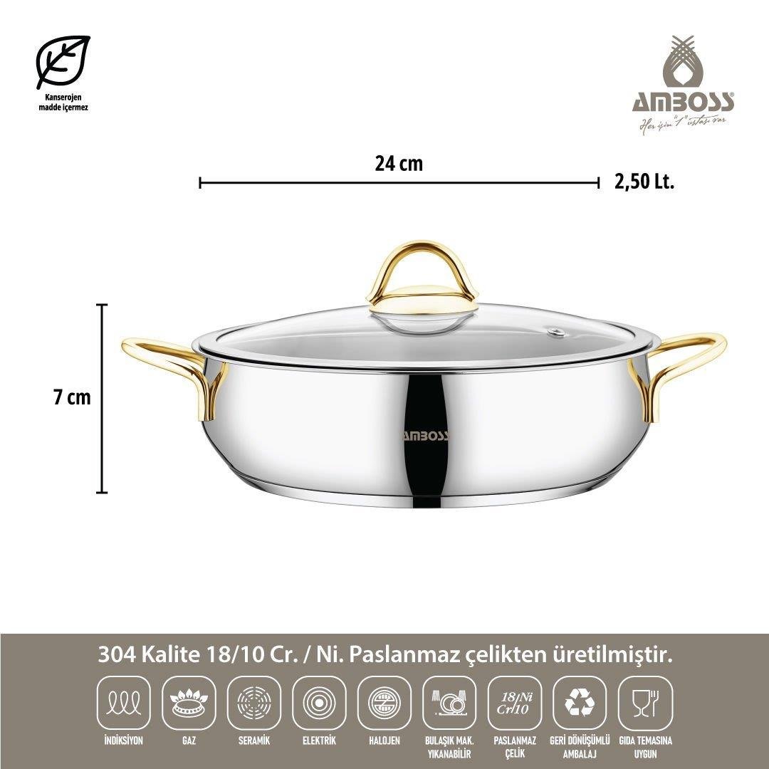 AMBOSS 8 PARÇA ÇELİK TENCERE SETİ