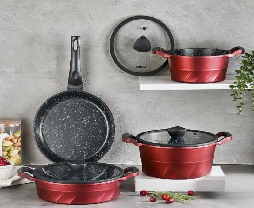 AMBOSS VENTO 7 PARÇA DÖKÜM TENCERE SETİ 
