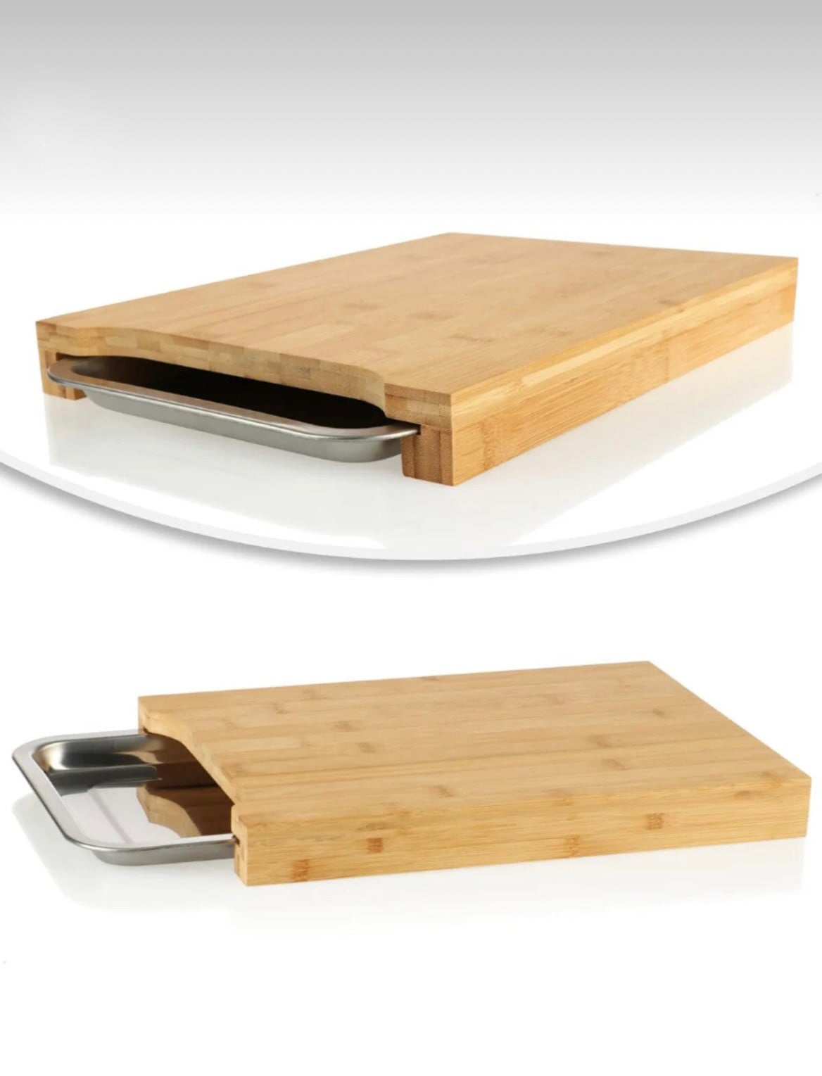 ÇELİK TEPSİLİ BAMBU KESİM PANOSU 24x34x3.5 cm