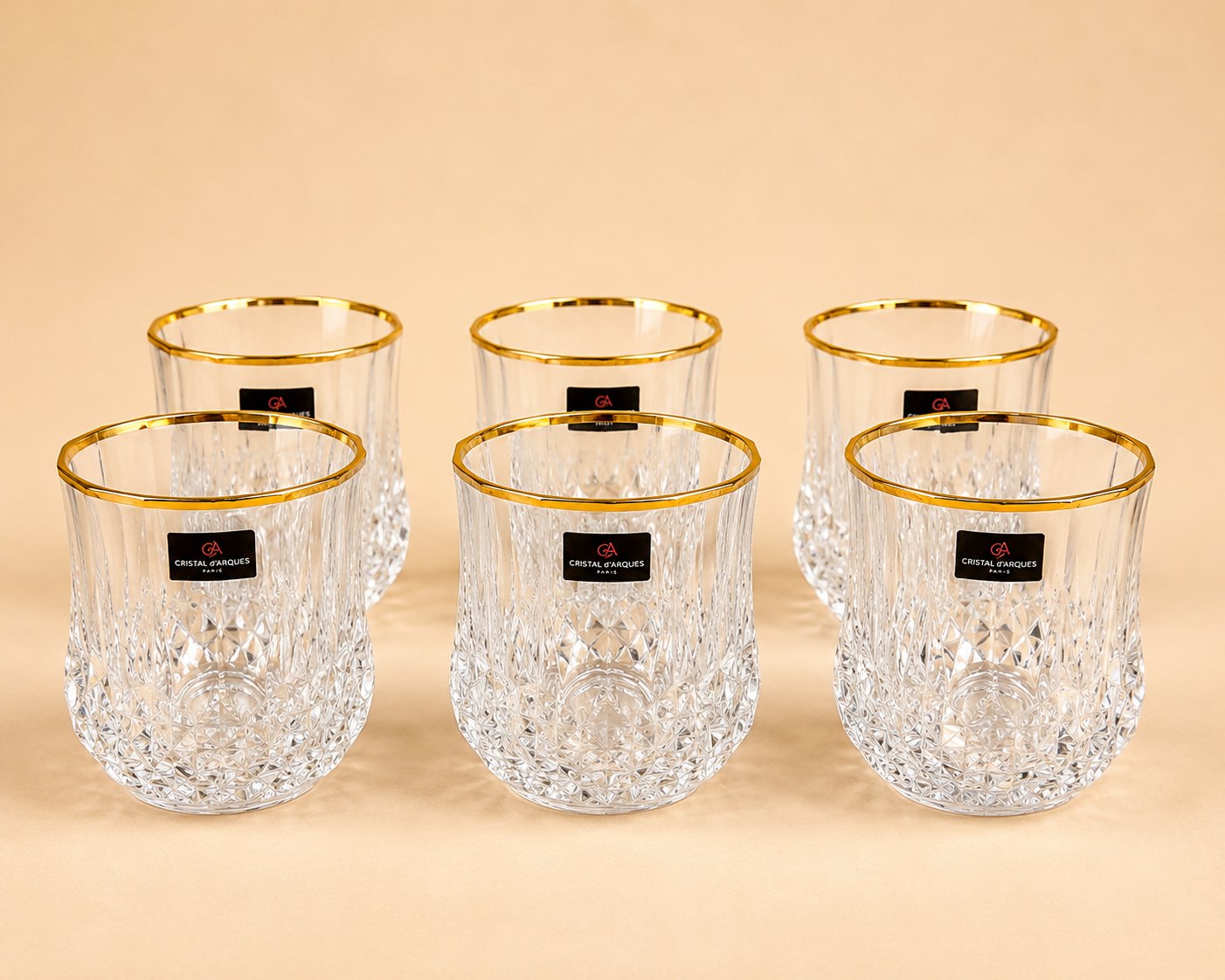 Cristal D'arques 6'lı Yaldızlı Kısa Meşrubat Bardağı