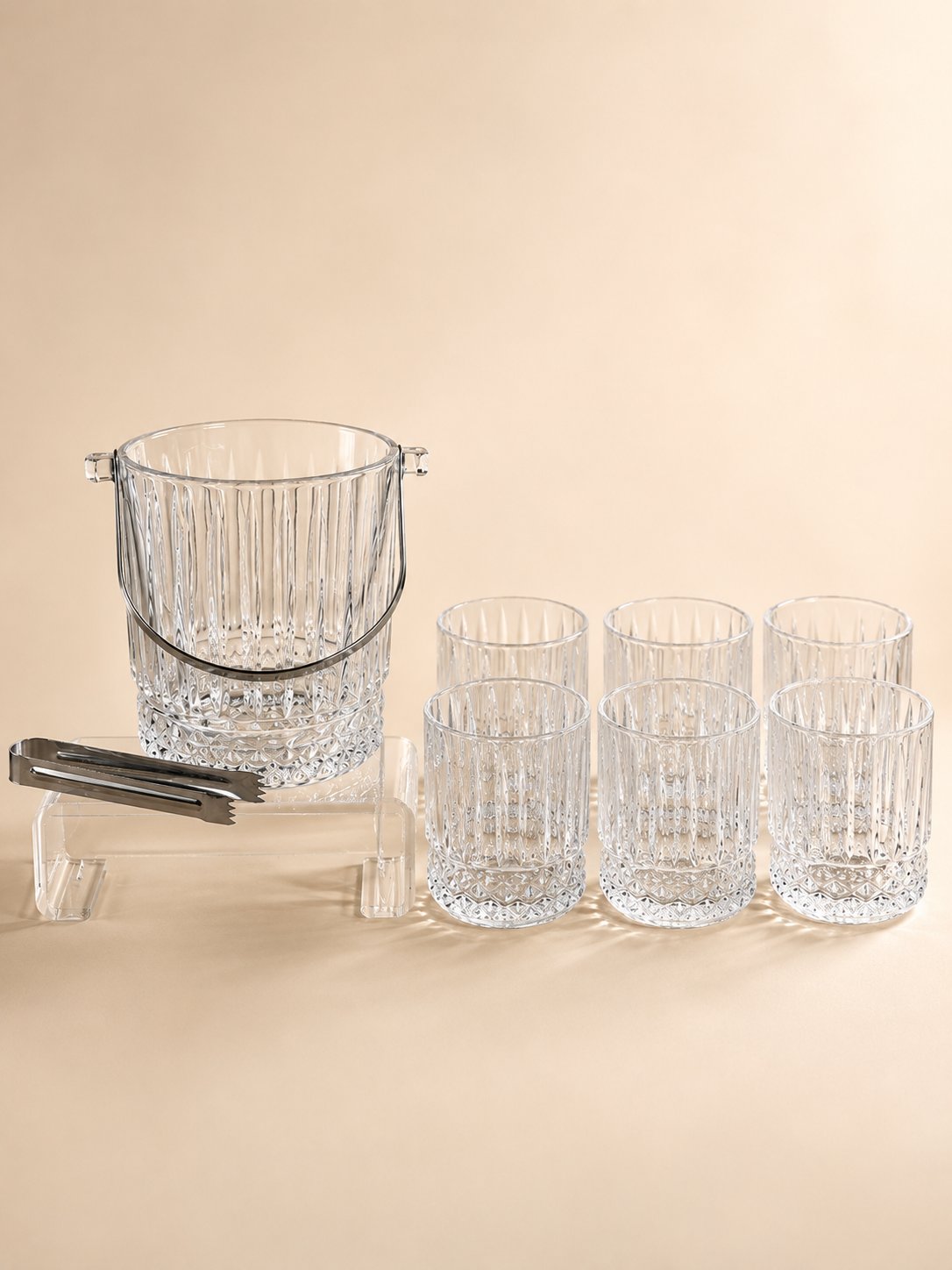 Deli Glass 7  Parça Cam Buz Kovası Seti 