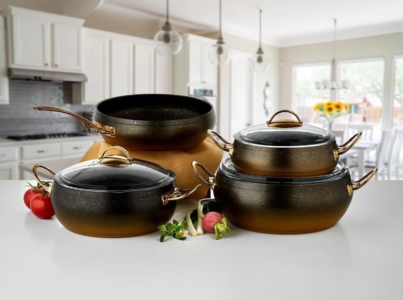 FMS 7 PARÇA GRANİT BAKRAÇ SET BAKIR