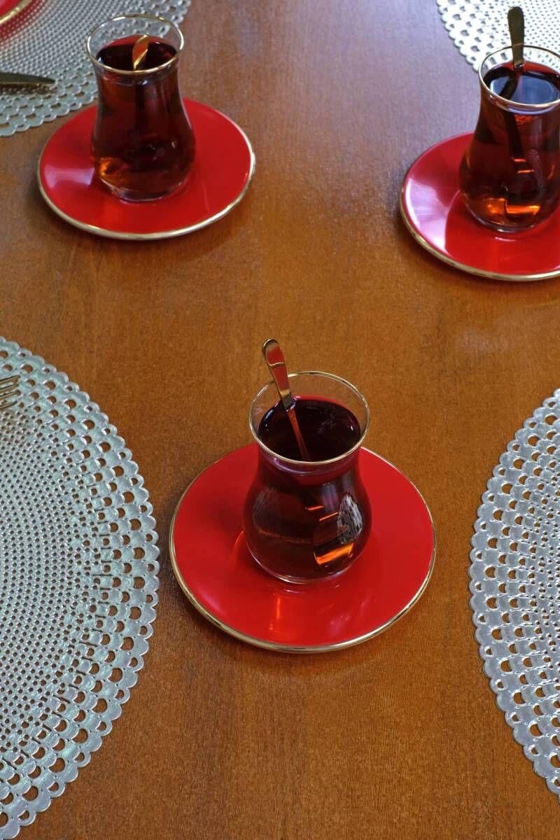 GLORE 18 PARÇA PASTA SETİ SOLİD KIRMIZI