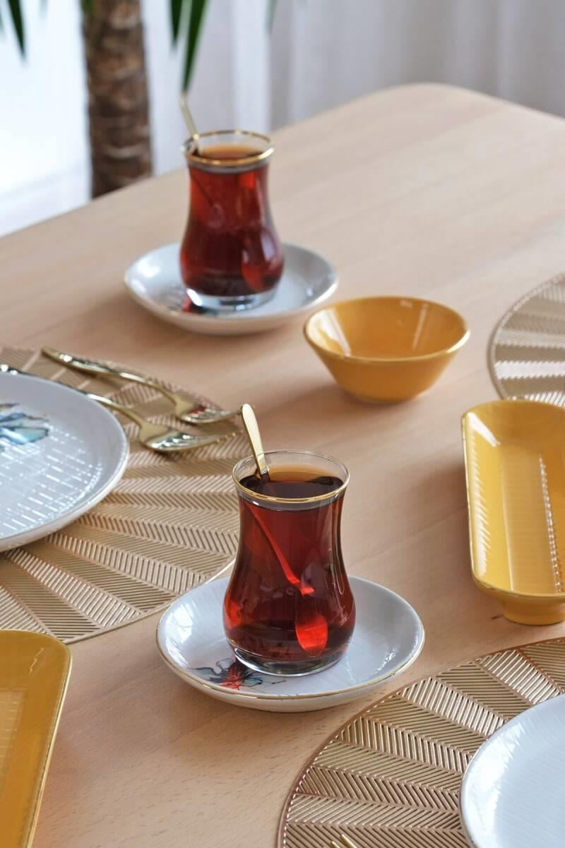 GLORE ASYA BLUE FLOWER 32 PARÇA KAHVALTI TAKIMI
