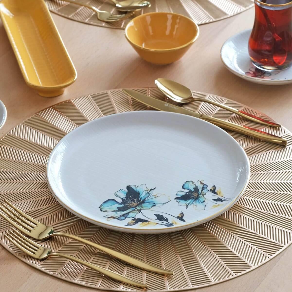 GLORE ASYA BLUE FLOWER 32 PARÇA KAHVALTI TAKIMI
