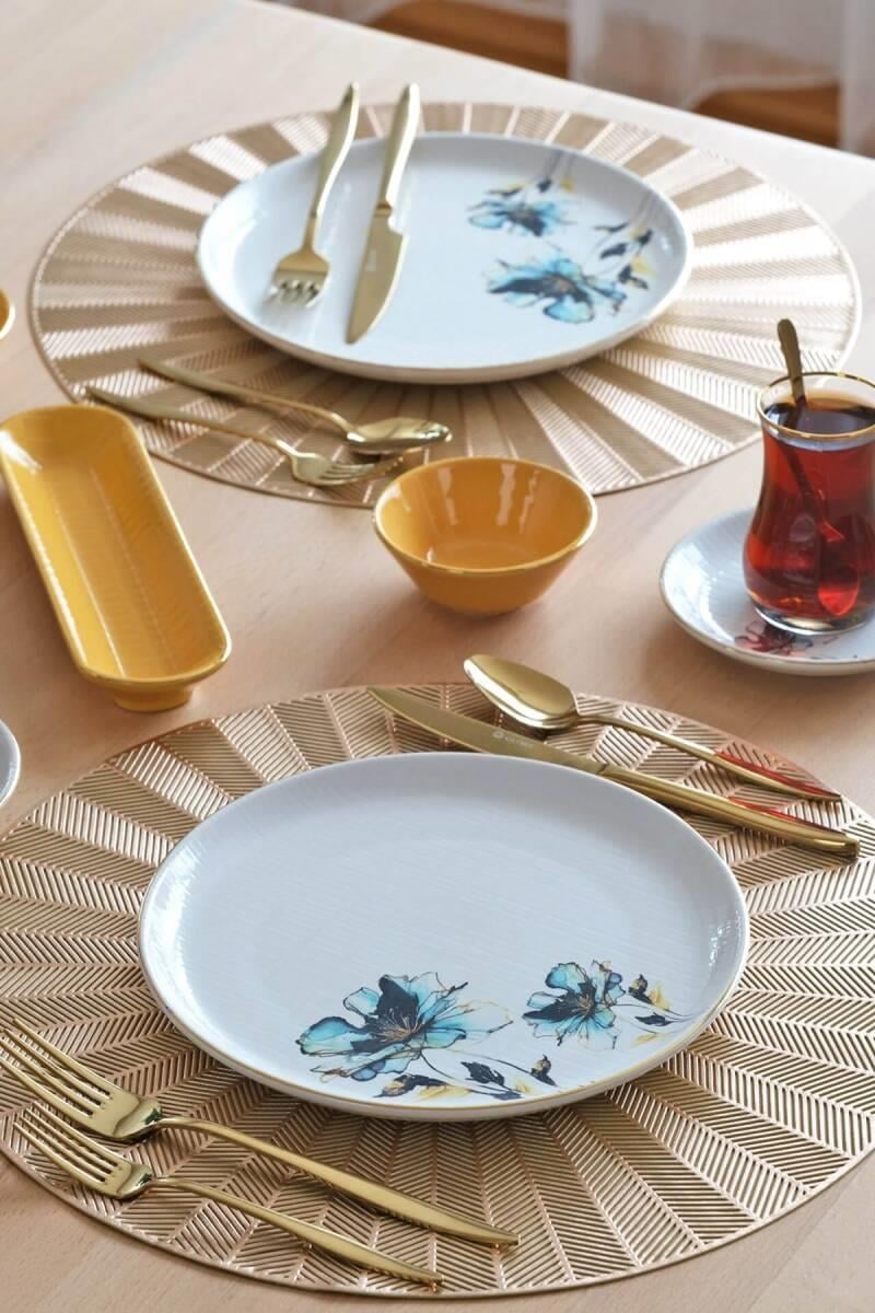 GLORE ASYA BLUE FLOWER 32 PARÇA KAHVALTI TAKIMI