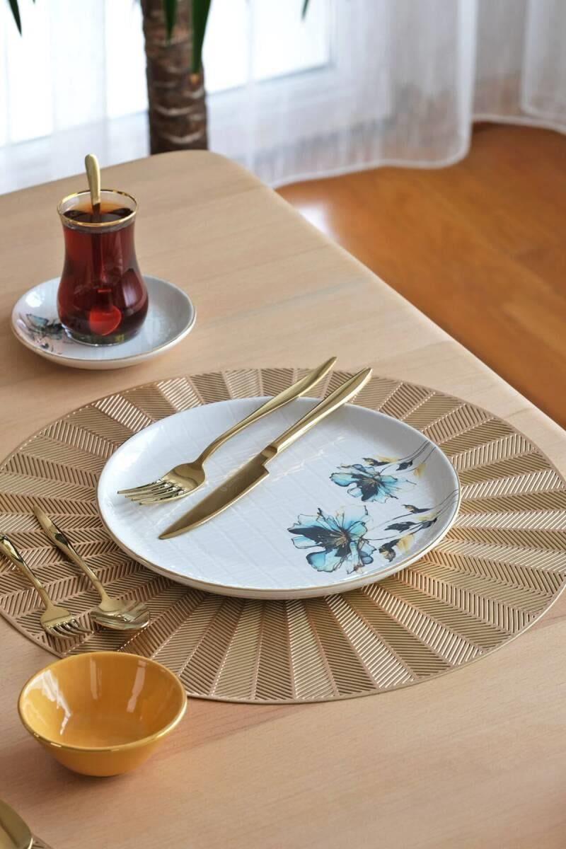 GLORE ASYA BLUE FLOWER 32 PARÇA KAHVALTI TAKIMI