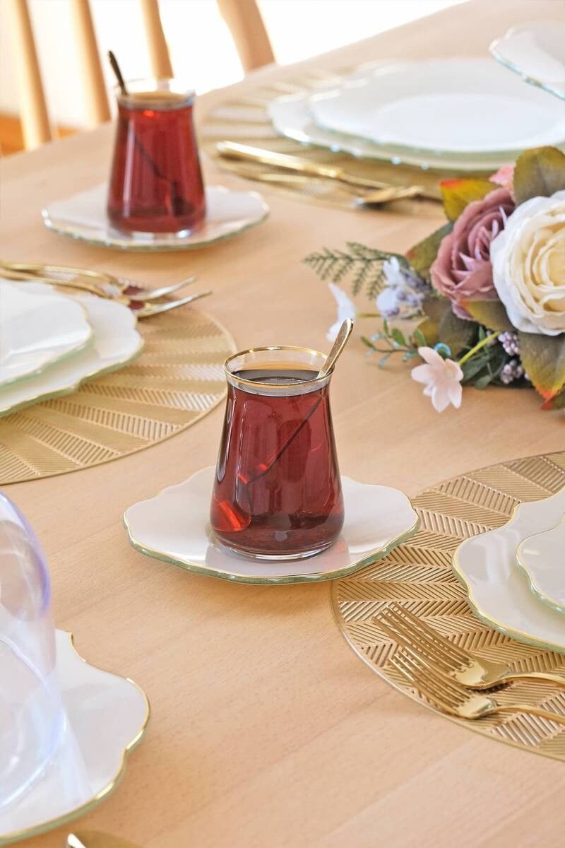 GLORE SOLİD KREM LOTUS ALTIN 34 PARÇA ÇAY VAKTİ 