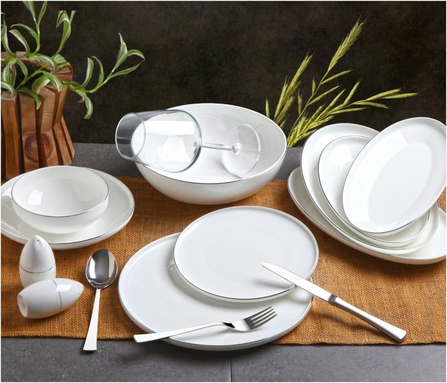 Gönül 55 Parça Bone China Yemek Takımı Gold G3426