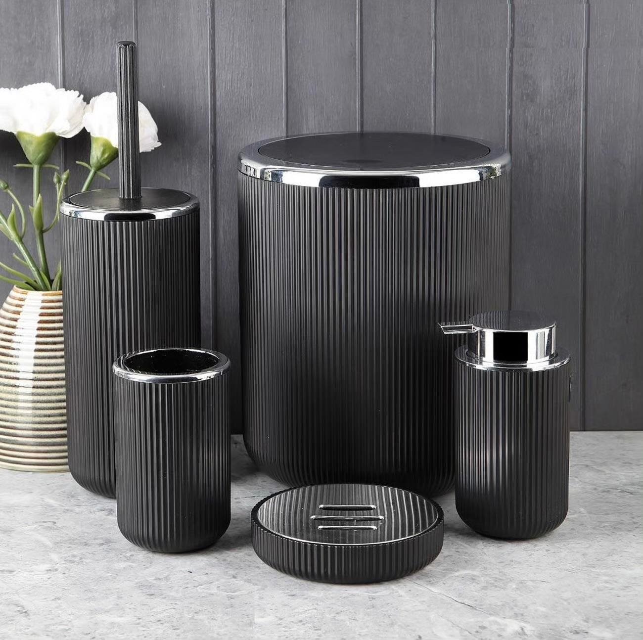 KROM KAPLAMA 5 PARÇA BANYO SETİ