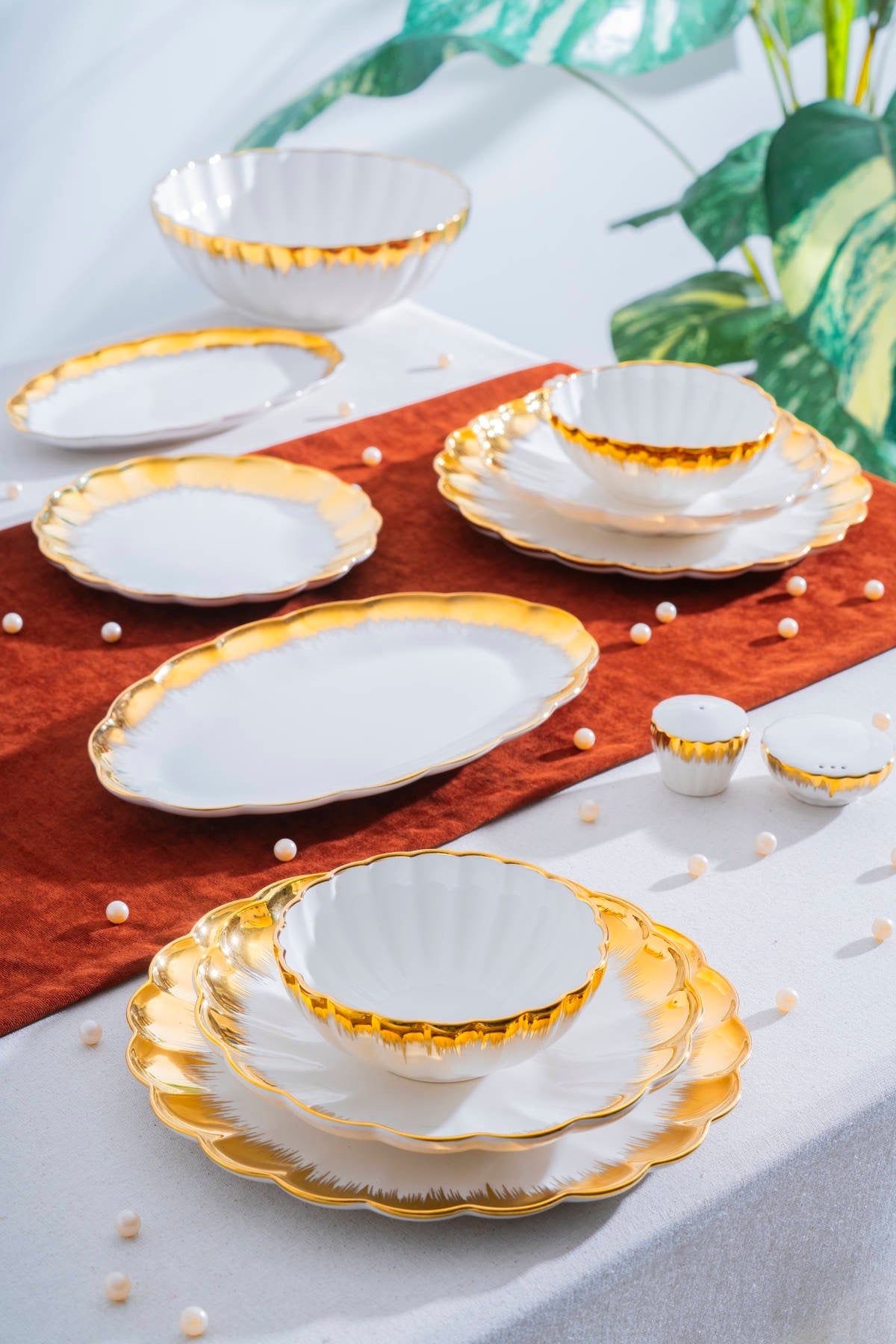 Marlene Gold 6 Kişilik 29 Parça Porselen Yemek Takımı