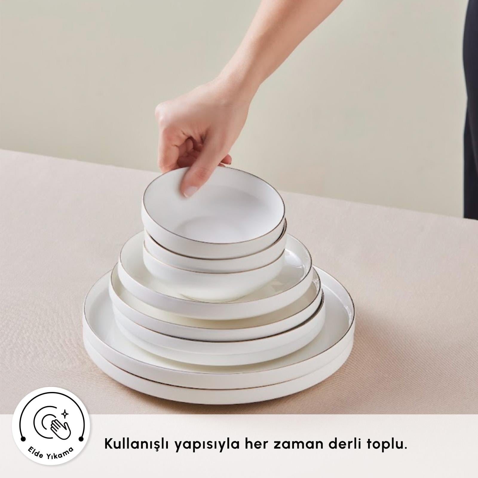 NEHİR DURU 24  PARÇA YEMEK TAKIMI