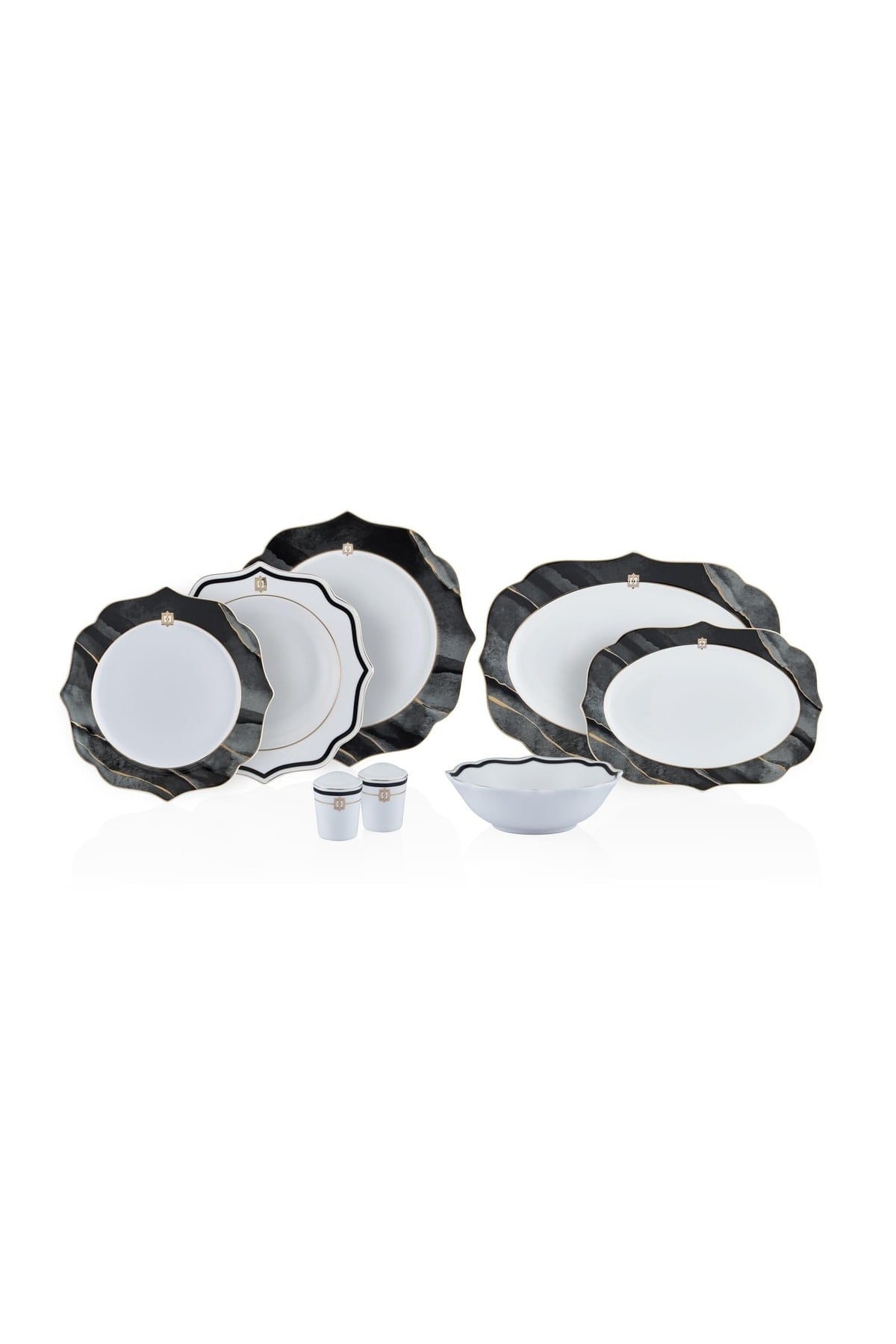 Neva Marble Plus Yaldızlı 28 Parça Porselen Yemek Takımı