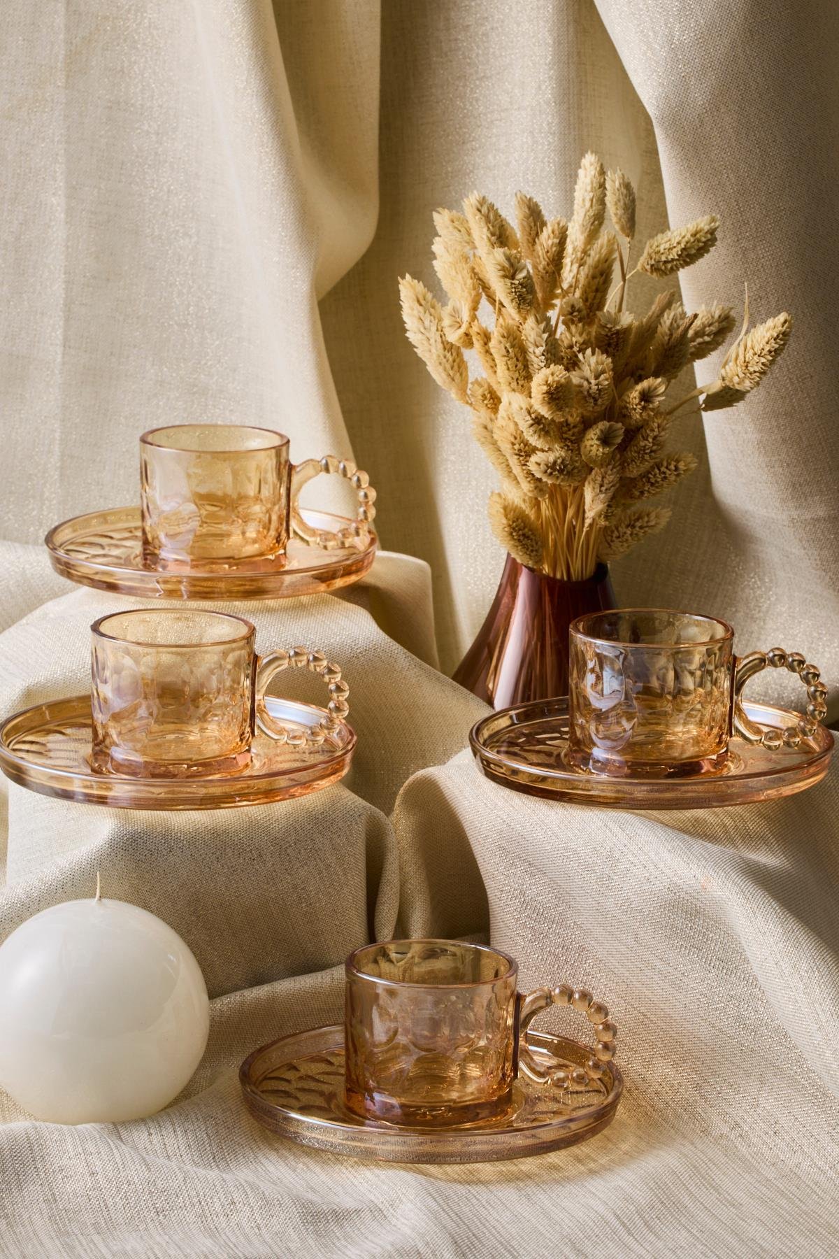 RİNGO STONE AMBER  12 PARÇA ÇAY FİNCAN SETİ